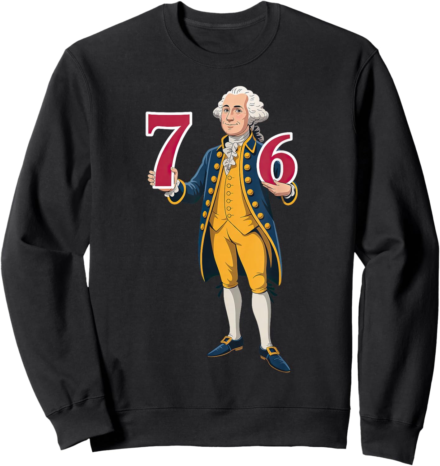 6 7 7 6 George Washington Six Seven Sweatshirt - Sweatshirt | Black