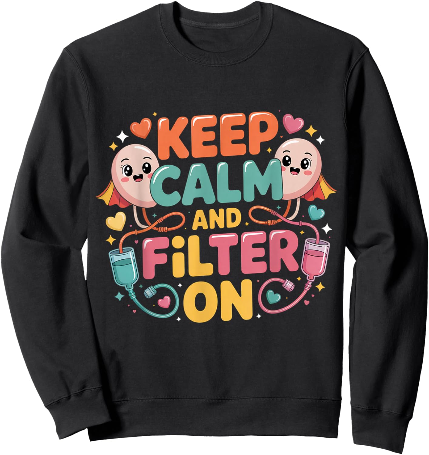 Dialysis Technician Kidney Stethoscope Sweatshirt - Sweatshirt | Black