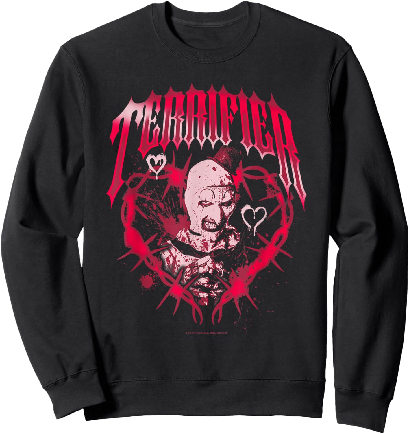 Terrifier Edgy Barbed Wire Heart Art the Clown Horror Movie Sweatshirt - Sweatshirt | Black