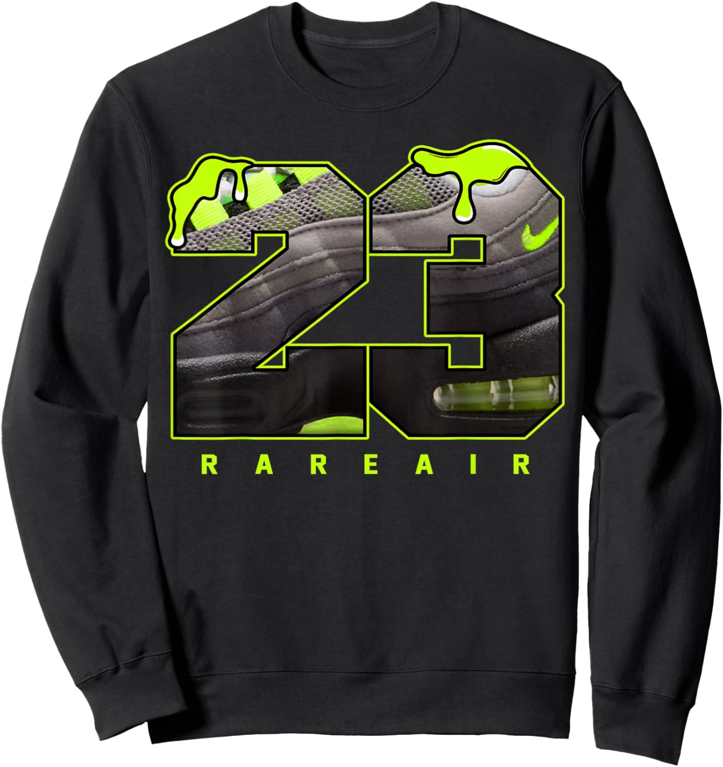 Neon Yellow Black Cool Grey Graphic Matching Sweatshirt - Sweatshirt | Black