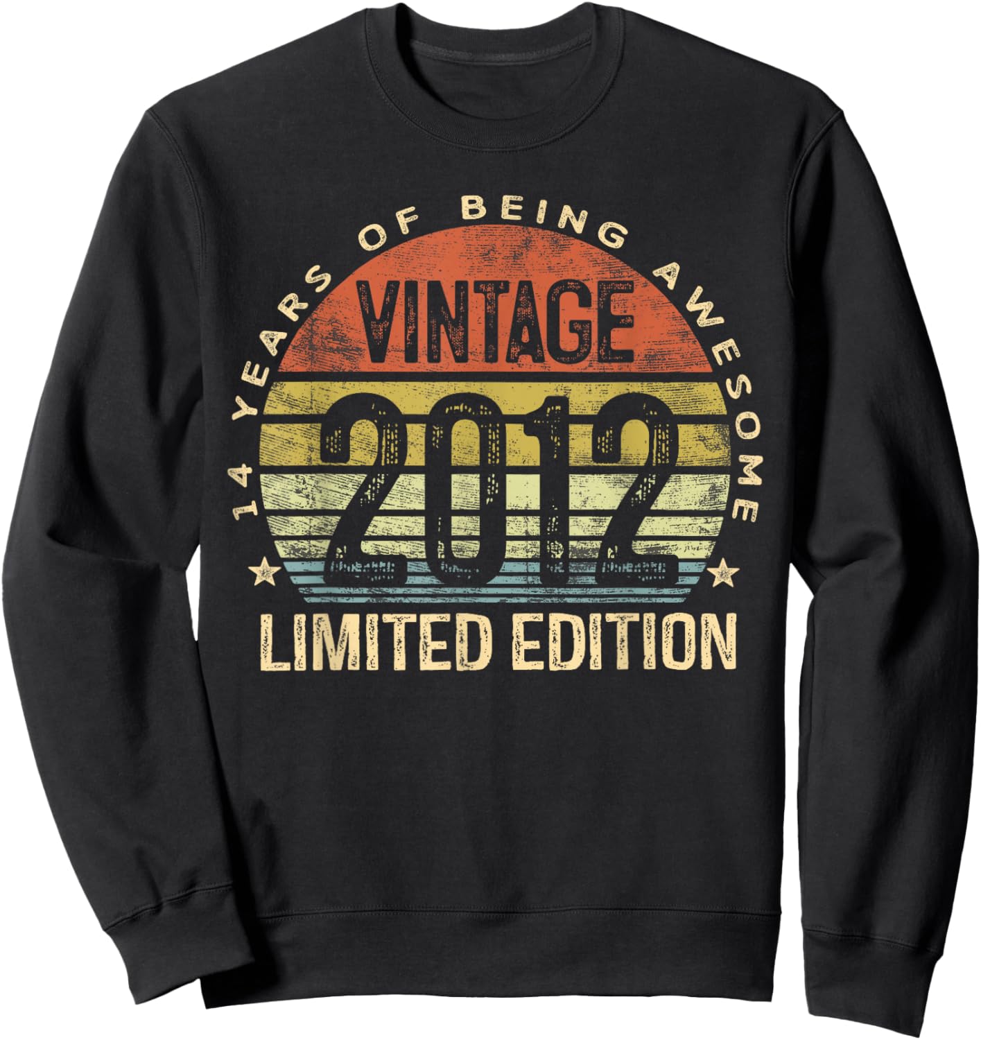 Vintage 2012 Limited Edition 14-Year-Old 14th Birthday Sweatshirt - Sweatshirt | Black