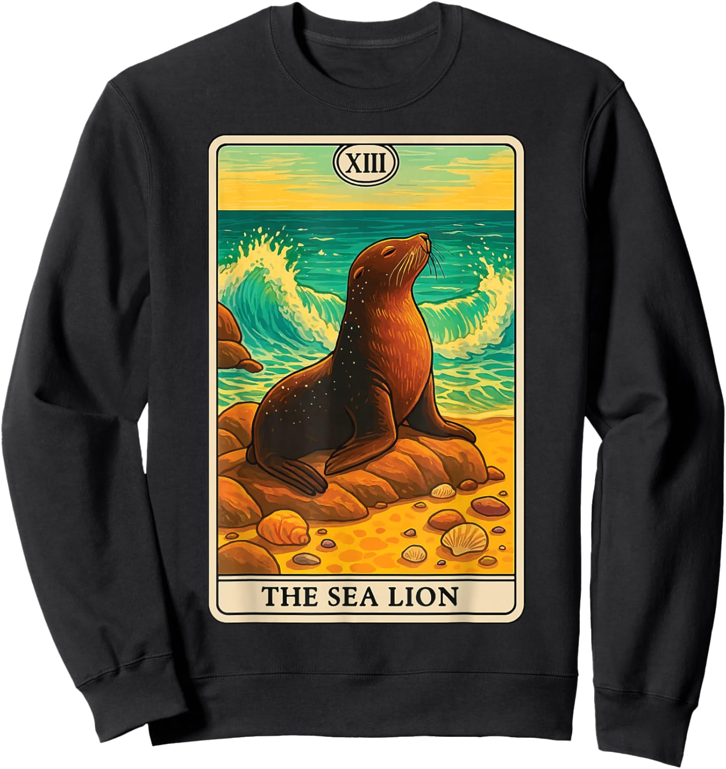 The Sea Lion Tarot Card Sweatshirt - Sweatshirt | Black
