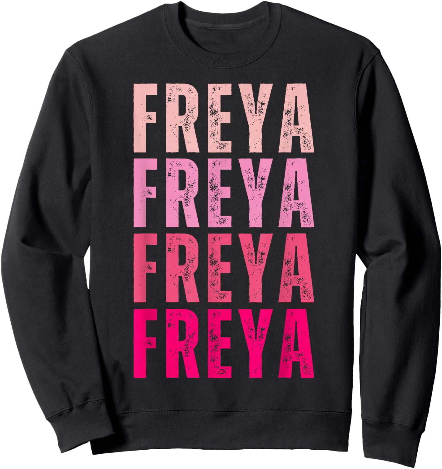 Vintage Freya Personalized Name I Love Freya Sweatshirt - Sweatshirt | Black