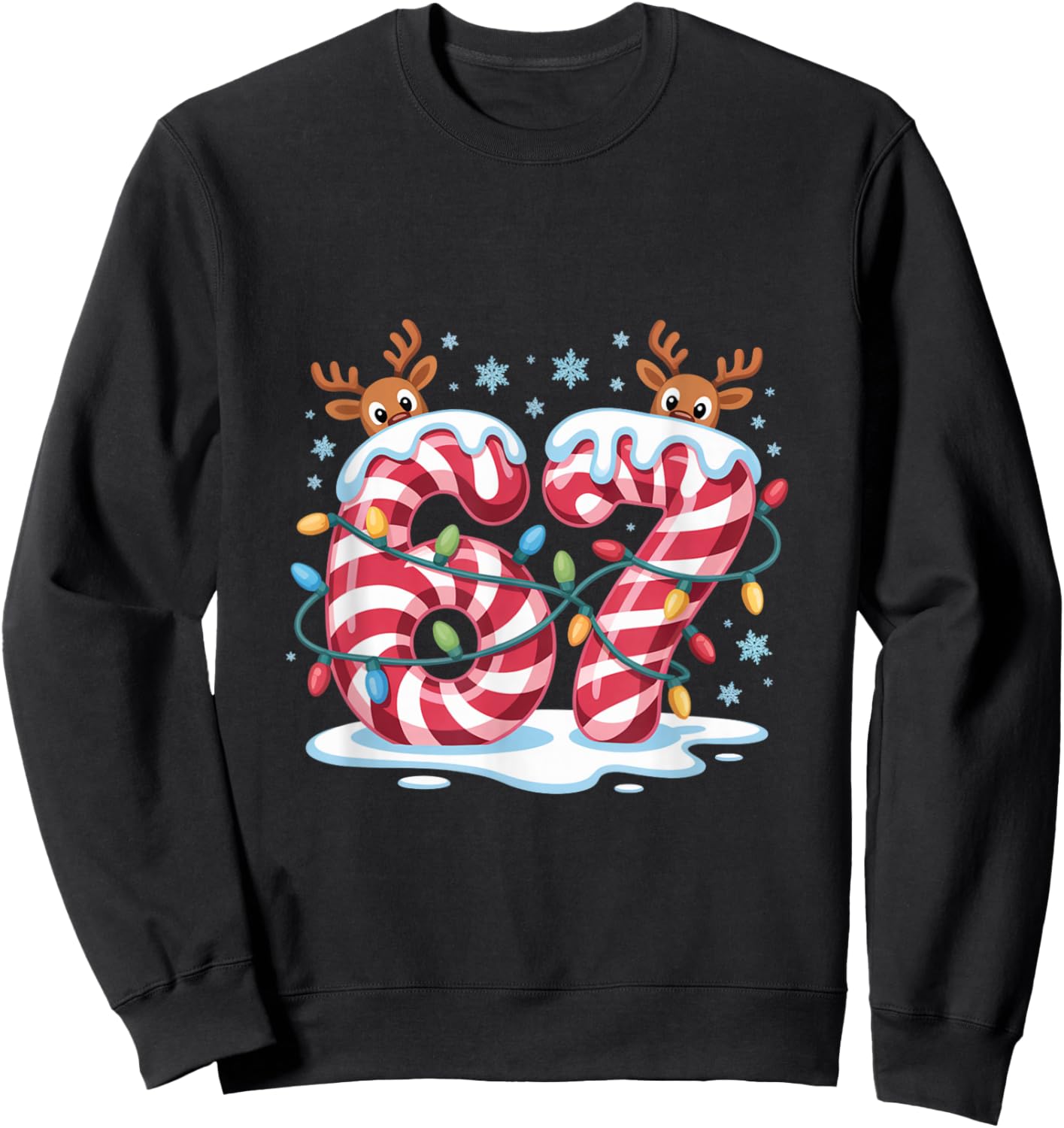 Christmas 67 Funny Xmas Six Seven Ugly Sweater 6-7 Sweatshirt - Sweatshirt | Black