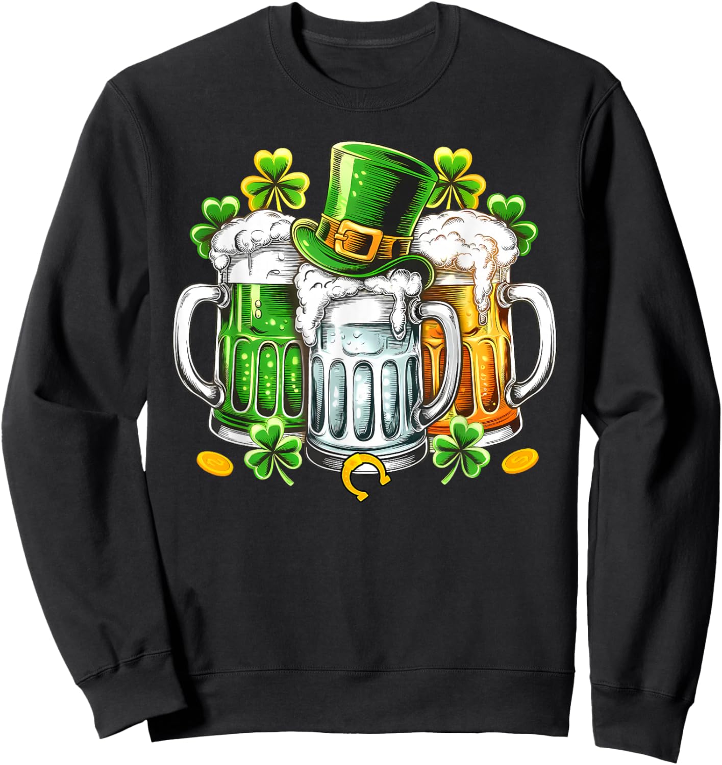 St Patricks Day Beer Drinking Women Saint Pattys Sweatshirt - Sweatshirt | Black