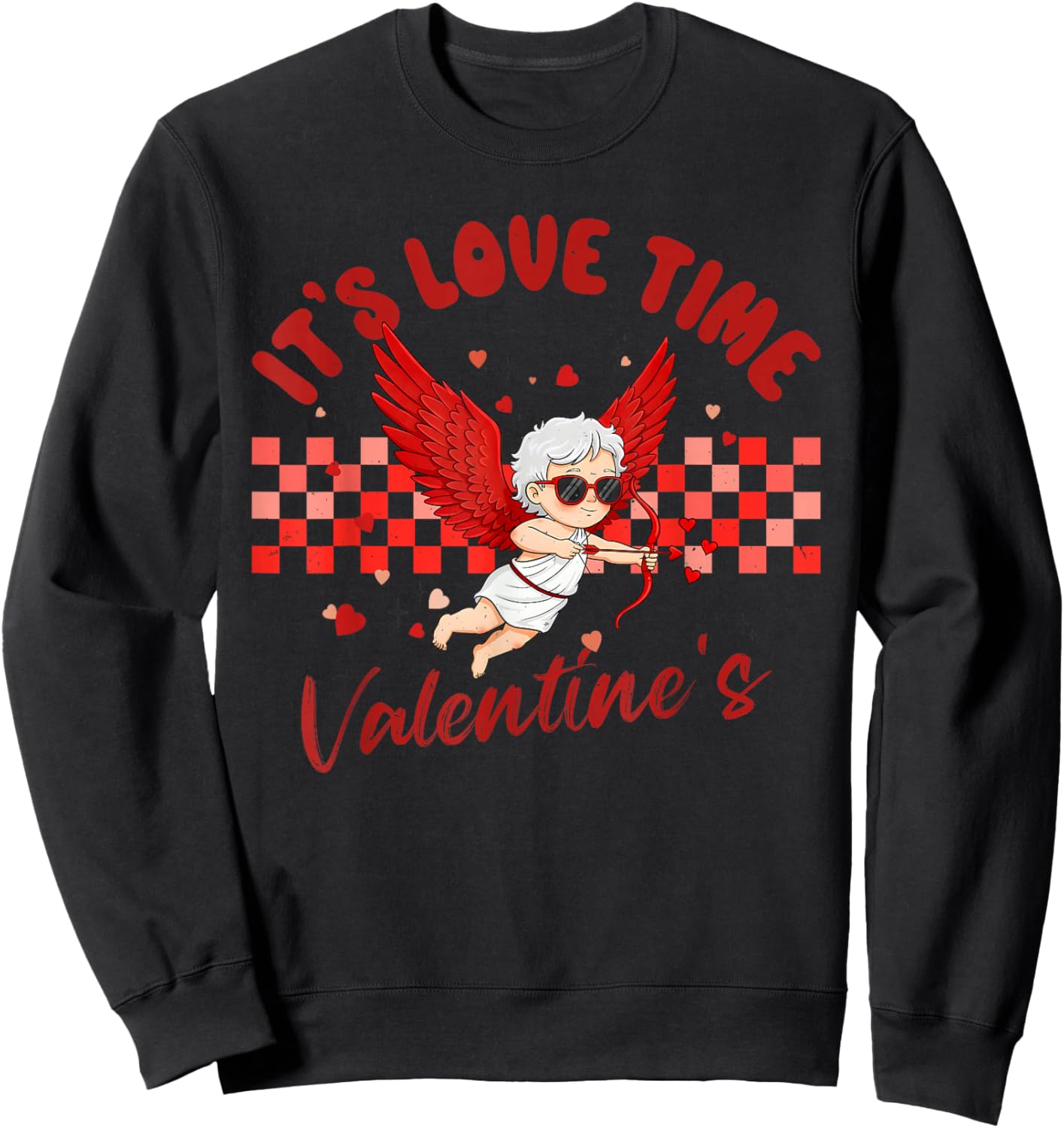 It's Love Time' Cute Cupid Valentine, for Valentine Day Fun Sweatshirt - Sweatshirt | Black