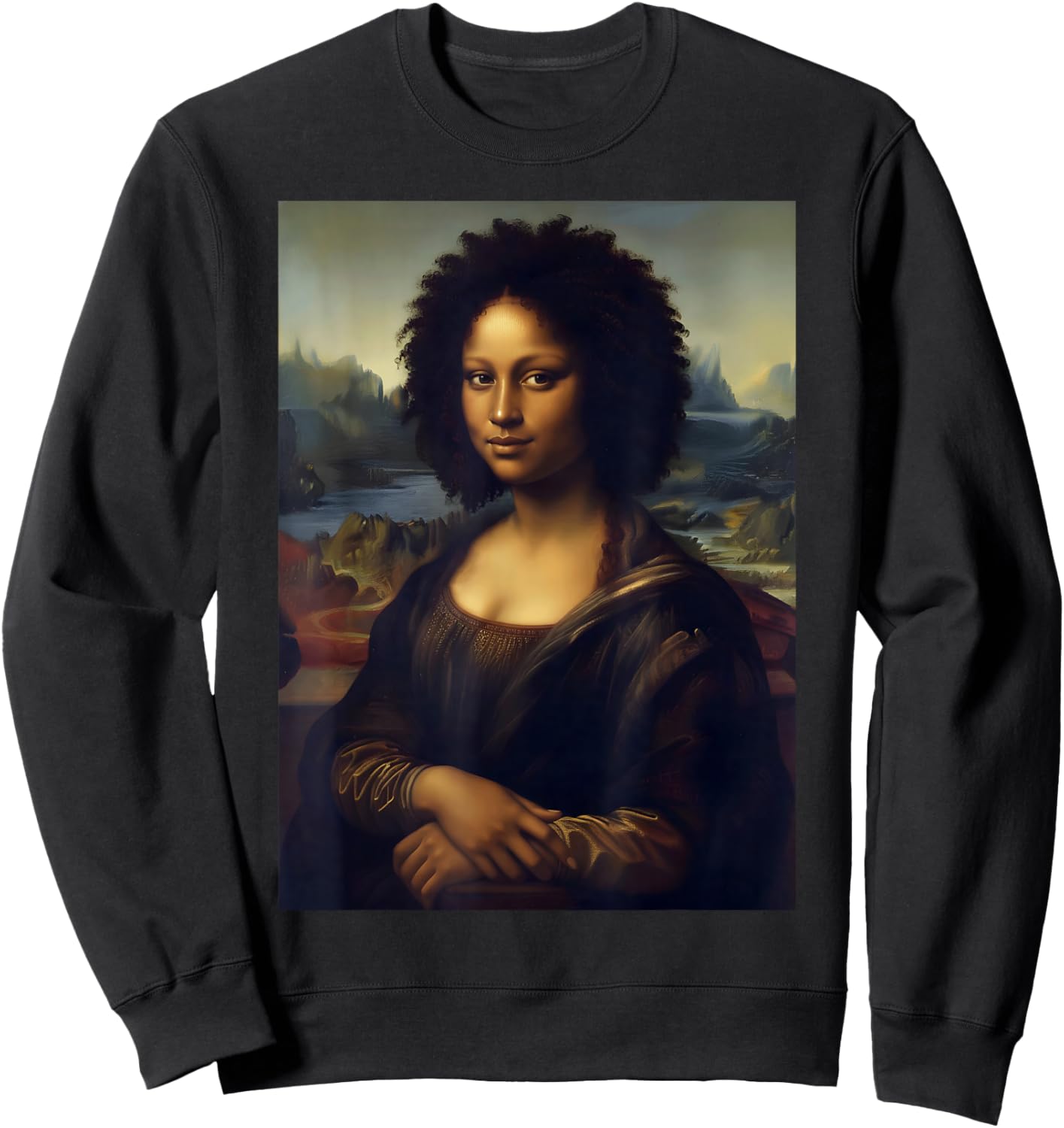 Black Mona Lisa African American Black History Month Sweatshirt - Sweatshirt | Black