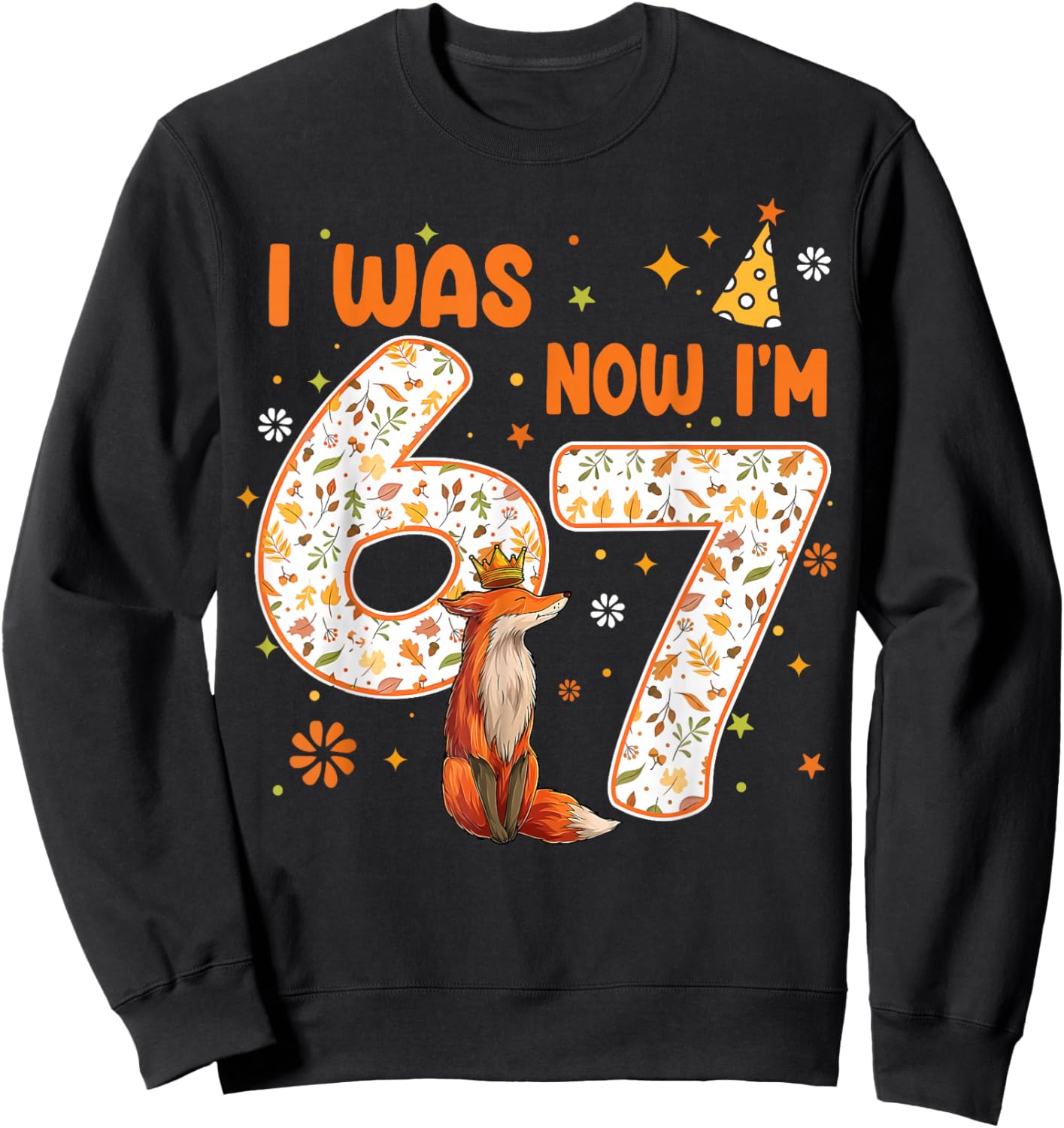I was 6 Now I'm 7 7th Fox Birthday Animal Lover 7 Year Old Sweatshirt - Sweatshirt | Black