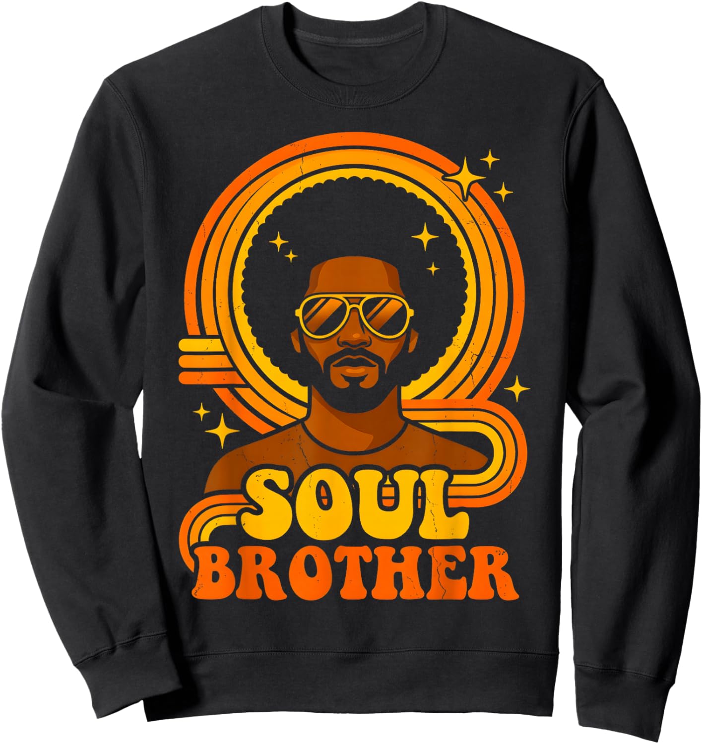 70s Funk Afro Soul Retro Vintage Soul Brother Sweatshirt - Sweatshirt | Black