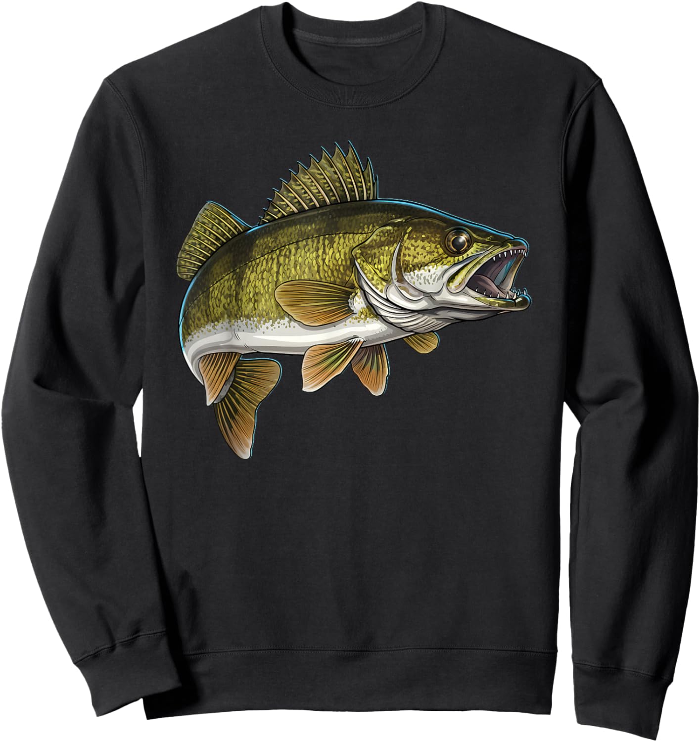 Walleye Fish Art Walleye Fishing Sweatshirt - Sweatshirt | Black