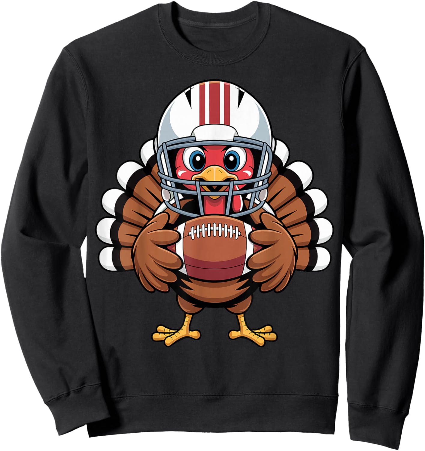 Retro Thanksgiving Turkey Football Toddler Boys Kids Sweatshirt - Sweatshirt | Black