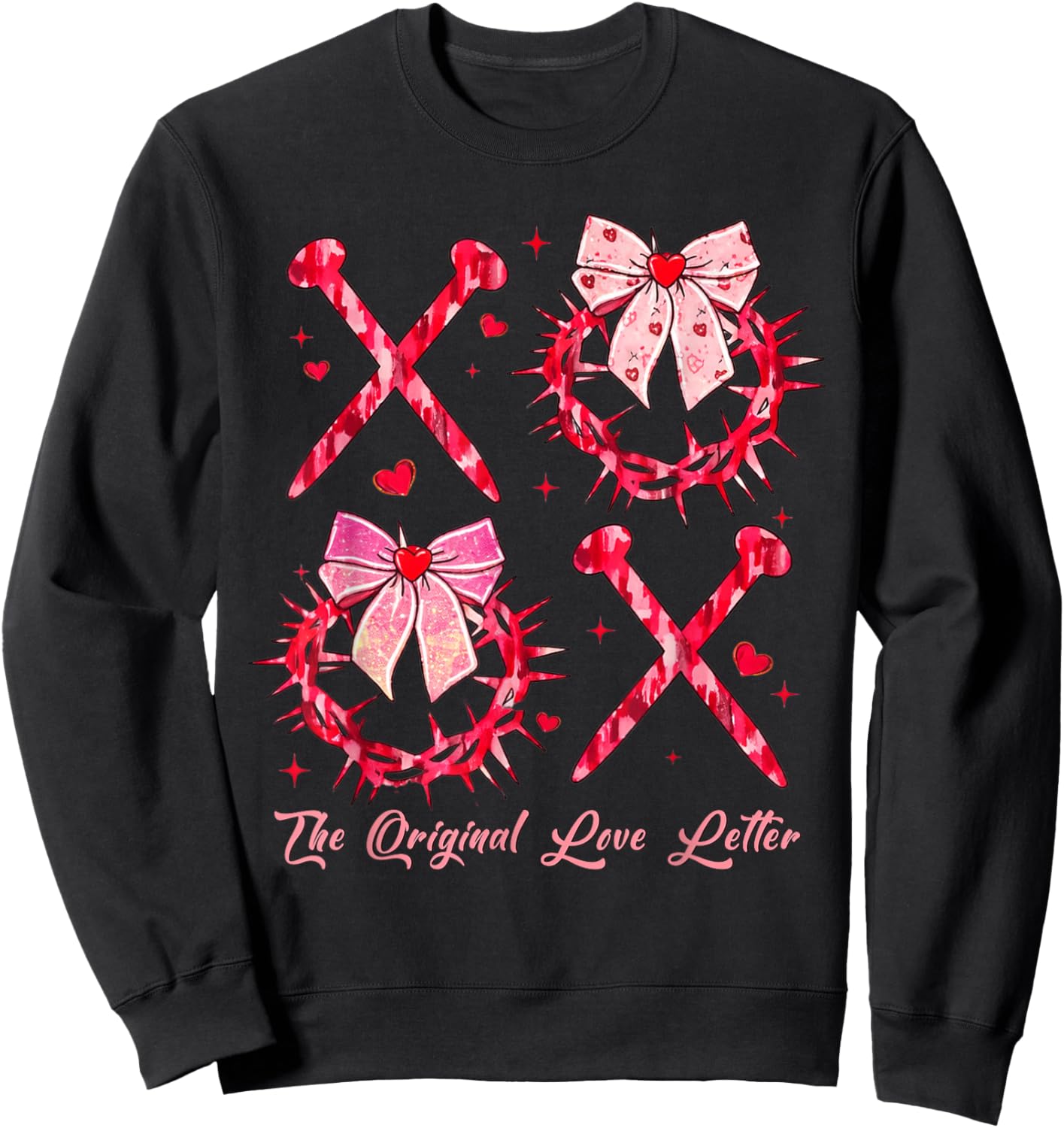 The Original Love Letters Valentine XOXO Heart Sweatshirt - Sweatshirt | Black