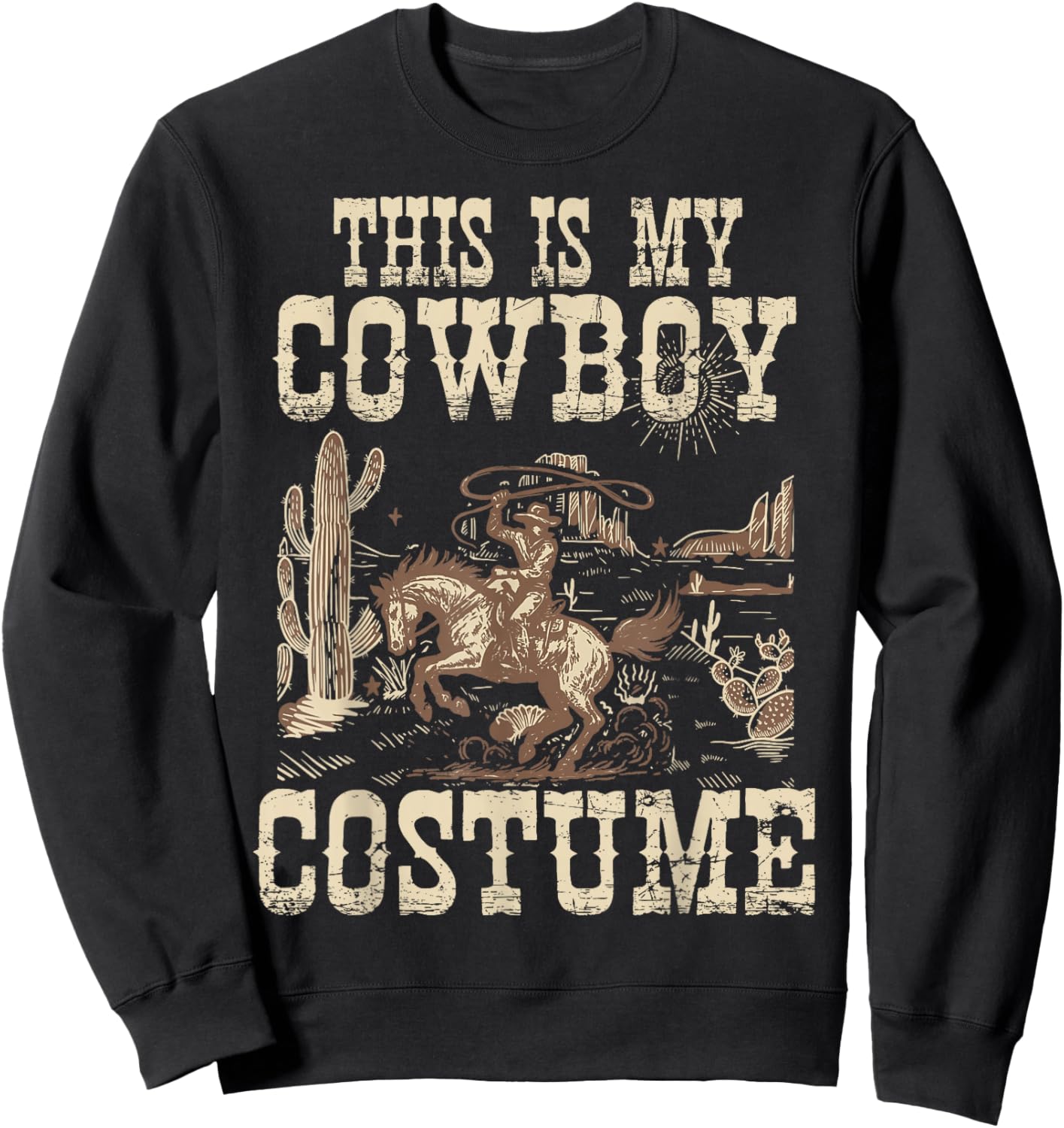 Rodeo Cowboy Costume Country Western Costume Men Women Kids Sweatshirt - Sweatshirt | Black