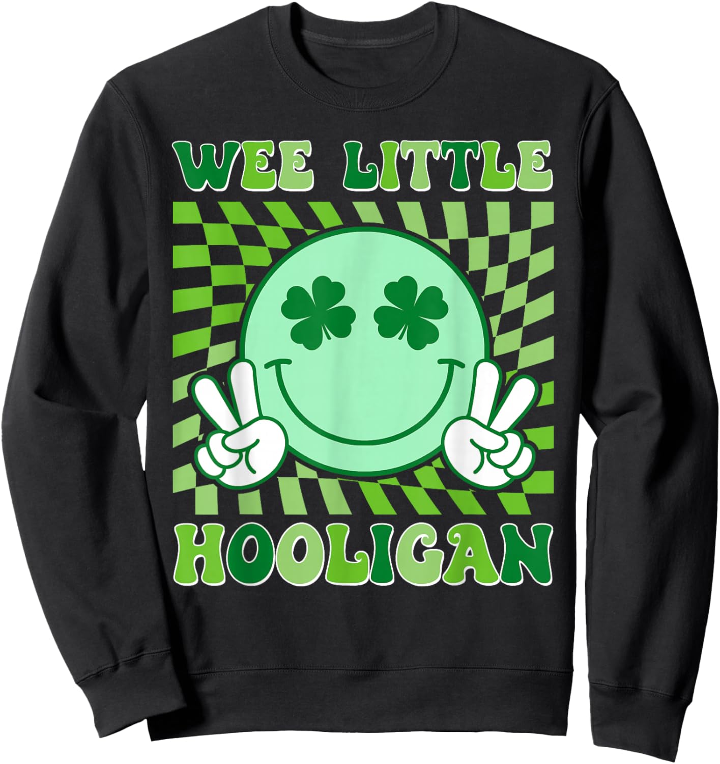 Wee Little Hooligan Funny St Patrick's Day Kids Boys Girls Sweatshirt - Sweatshirt | Black