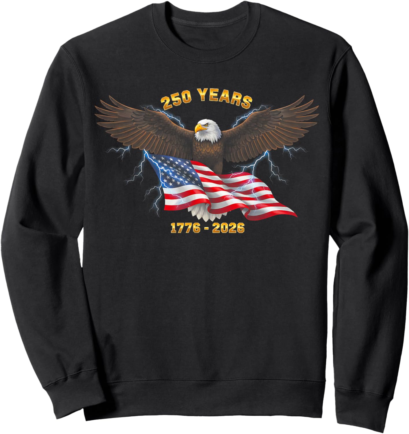 250th Birthday 250 Years USA 1776 2026 Sweatshirt - Sweatshirt | Black