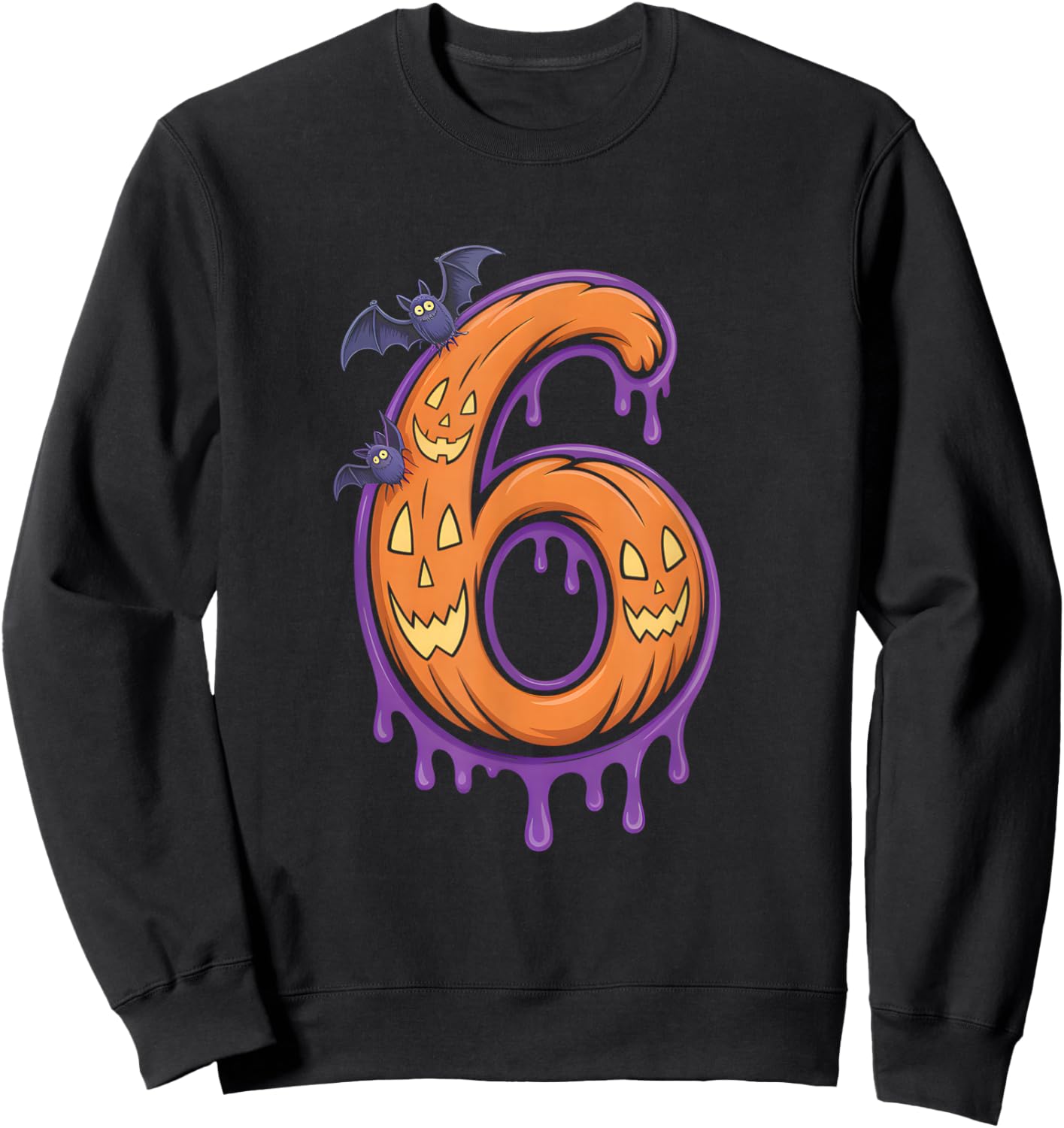 Fun Six Seven 6 7 Meme Design Couples Halloween Sweatshirt - Sweatshirt | Black