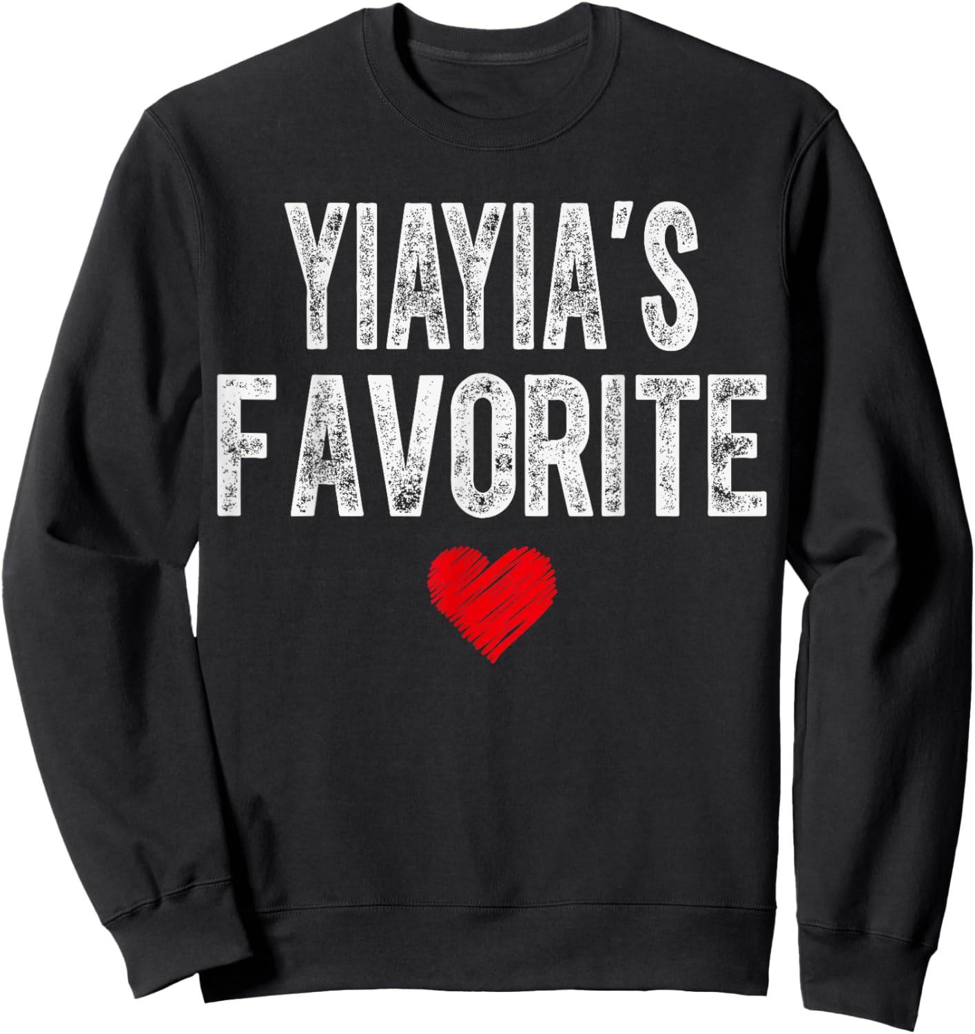 Yiayia’S Favorite Heart Graphic Mothers Day Grandchild Sweatshirt - Sweatshirt | Black