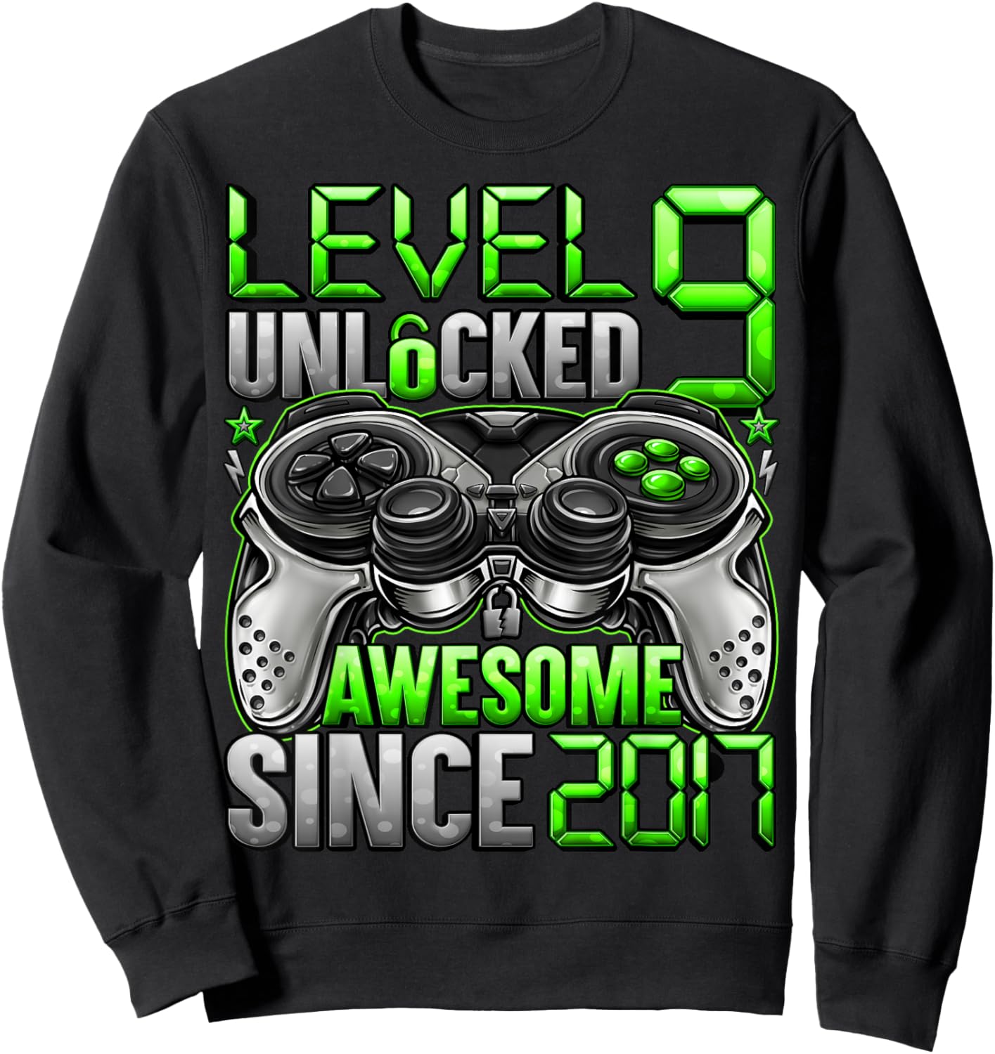Level 9 Unlocked 9 Year Old Gifts for Boys 9th Birthday Boy Sweatshirt - Sweatshirt | Black