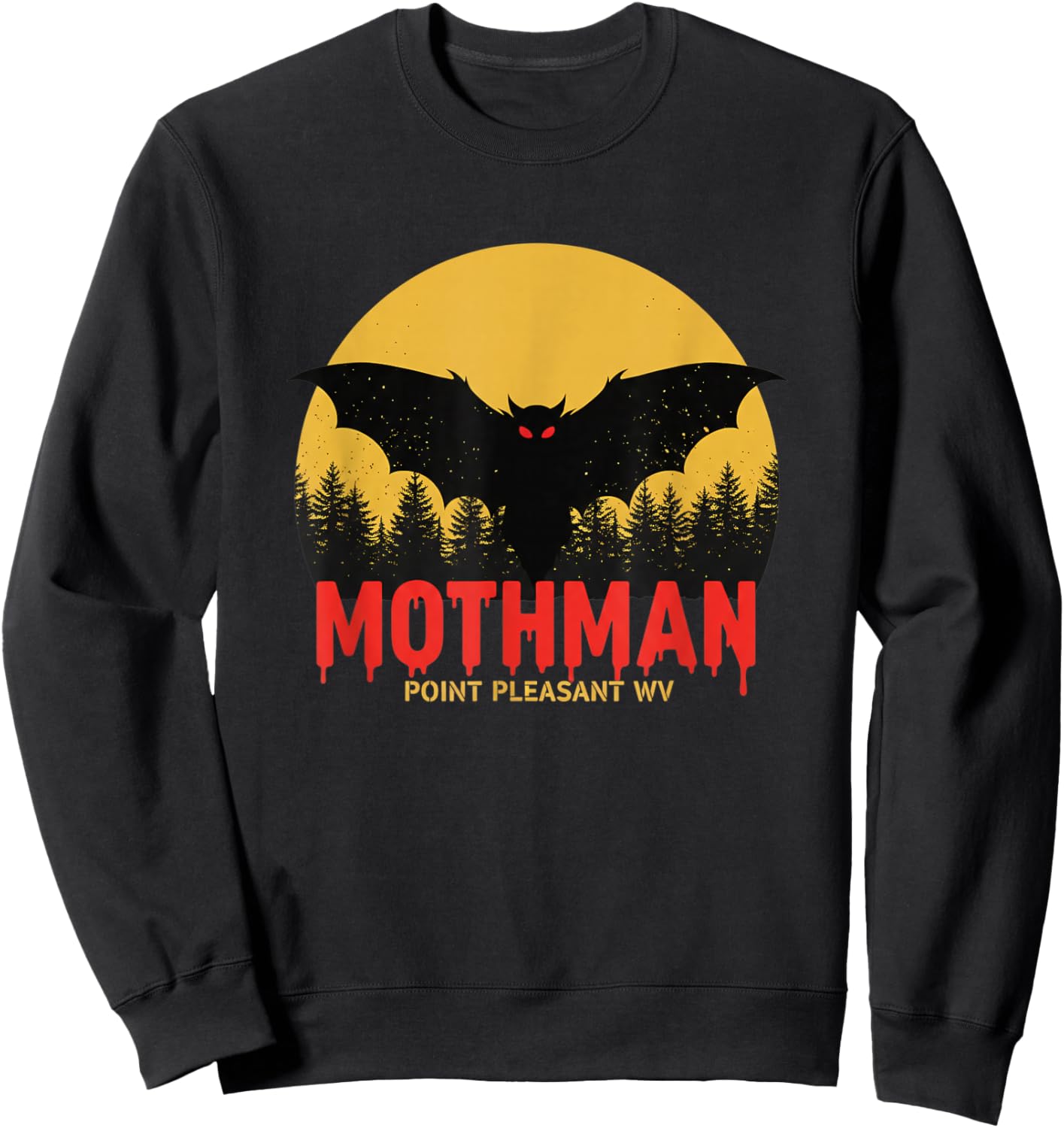 Halloween Mothman Point Pleasant WV Cryptid Design Sweatshirt - Sweatshirt | Black