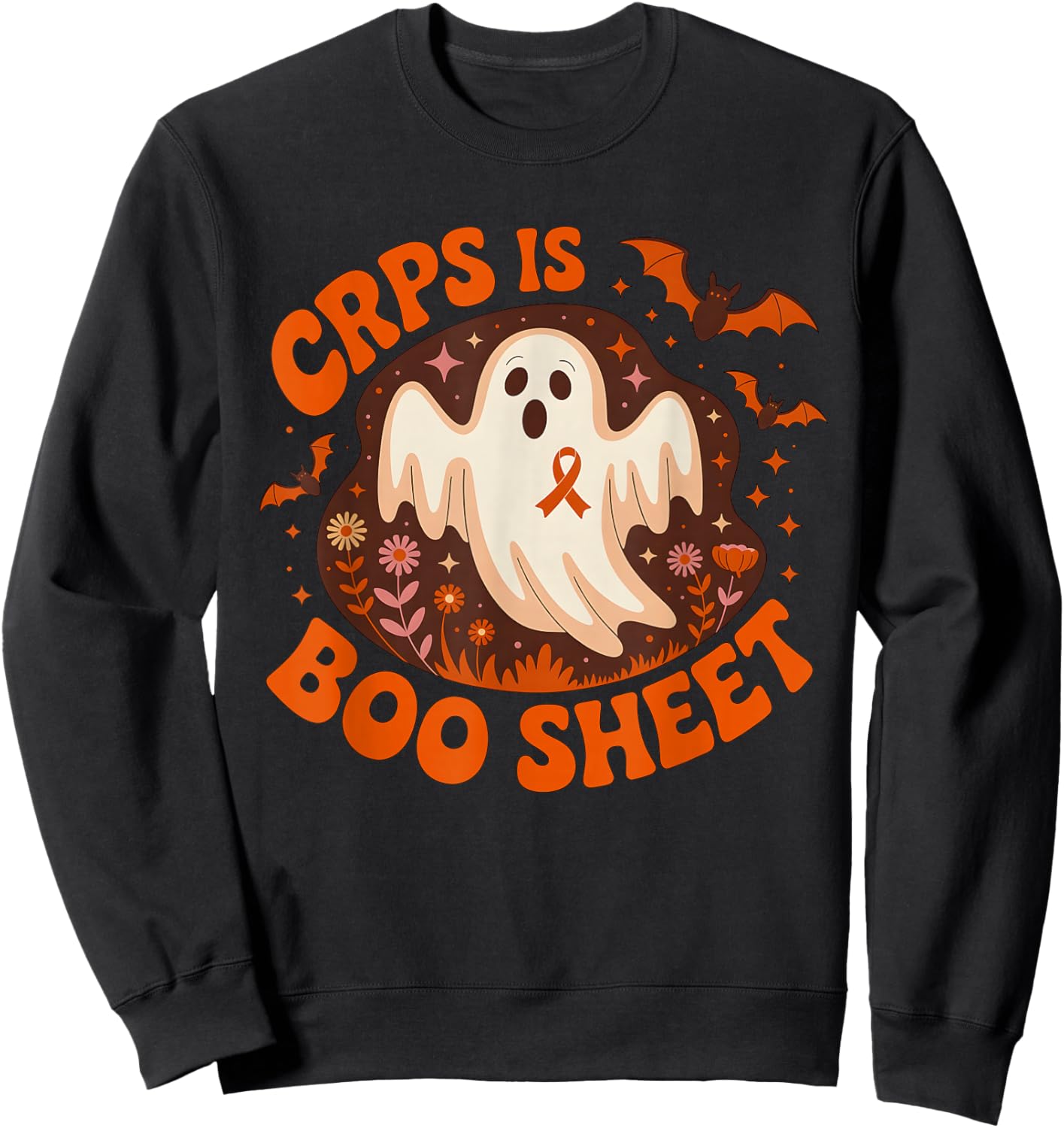 CRPS Awareness Boo Sheet Funny Ghost Halloween Sweatshirt - Sweatshirt | Black