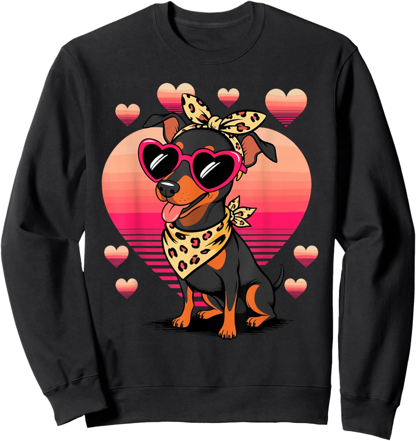 Miniature Pinscher Valentines Day Sweatshirt - Sweatshirt | Black