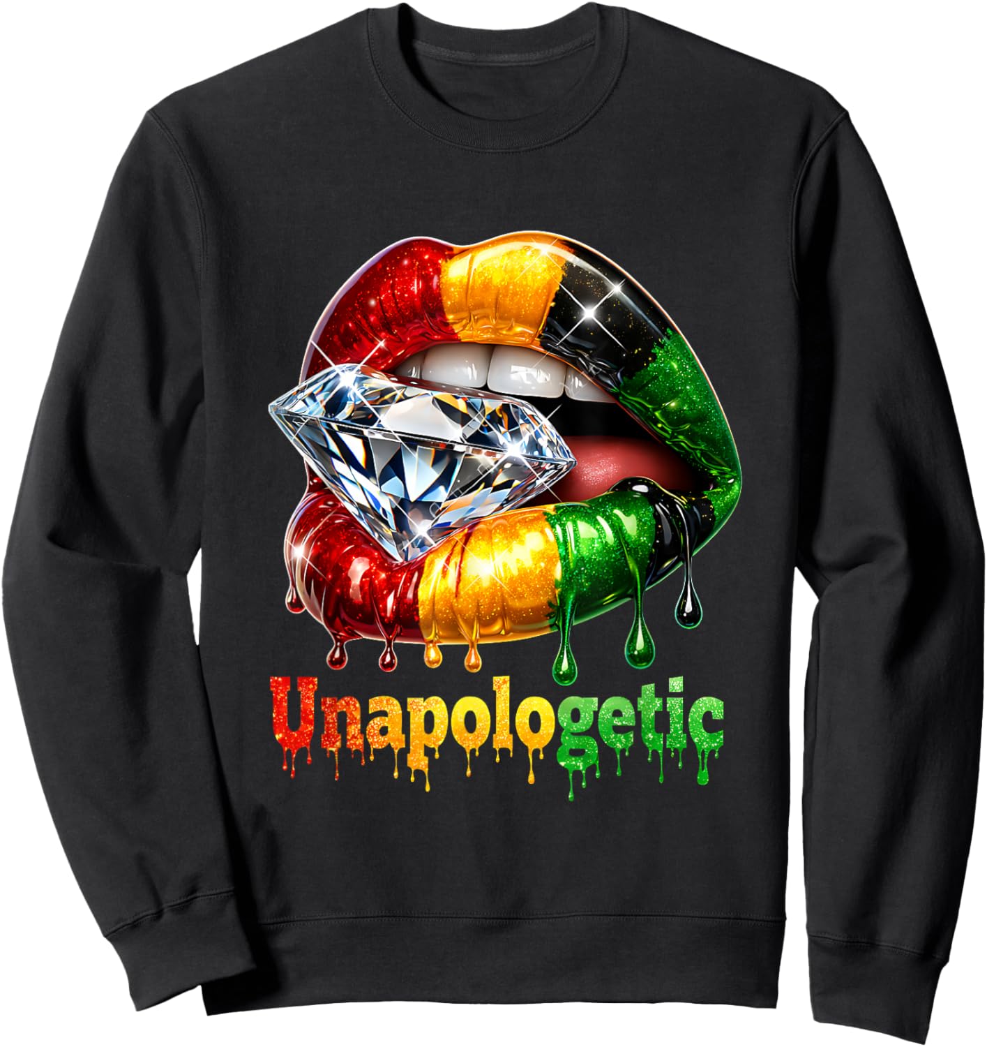 Tribal Lips Black Woman Pride Strong Melanin Queen Sweatshirt - Sweatshirt | Black