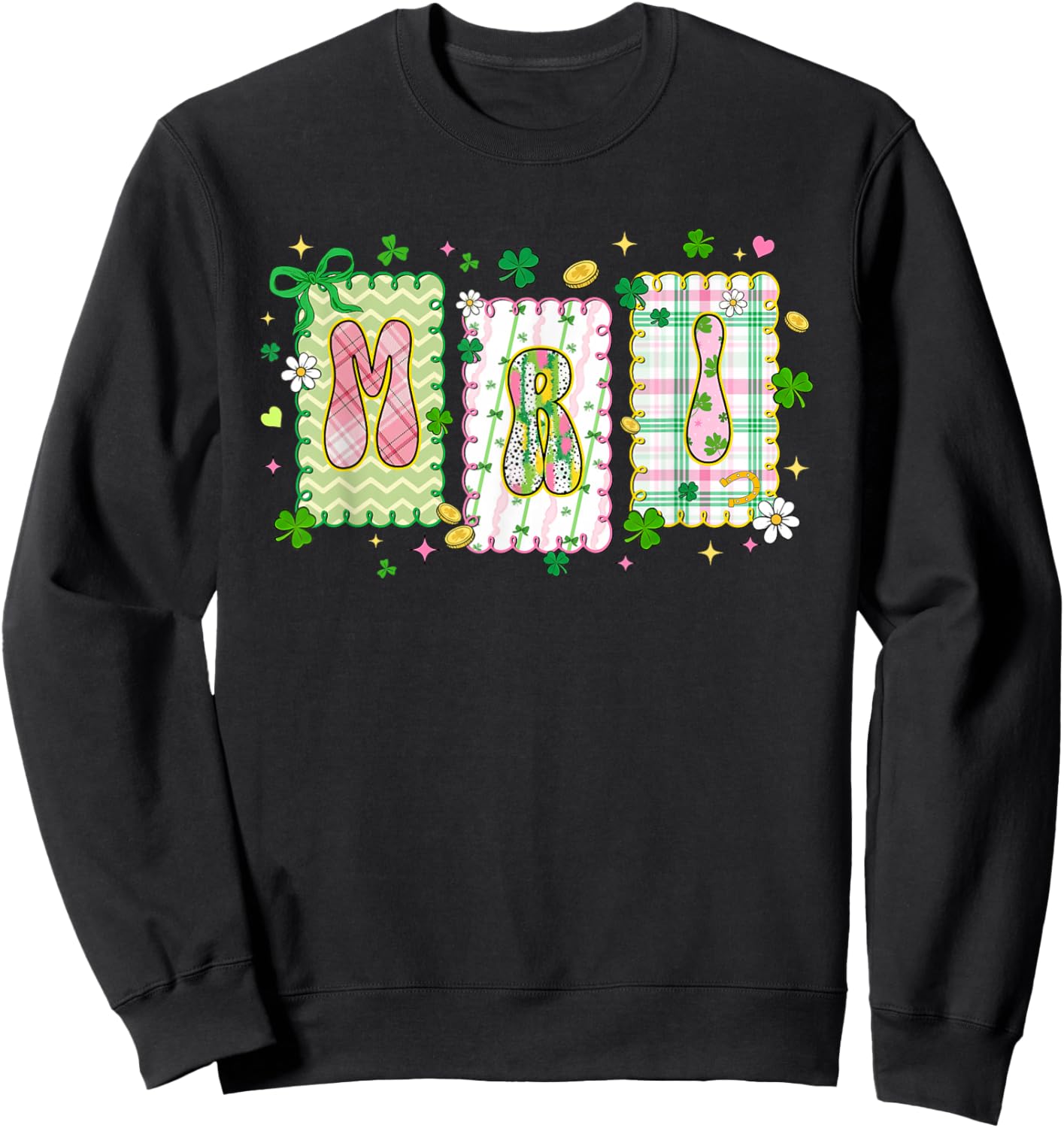 MRI Technologist St Patrick's Day Rad Tech Lucky Shamrock Sweatshirt - Sweatshirt | Black