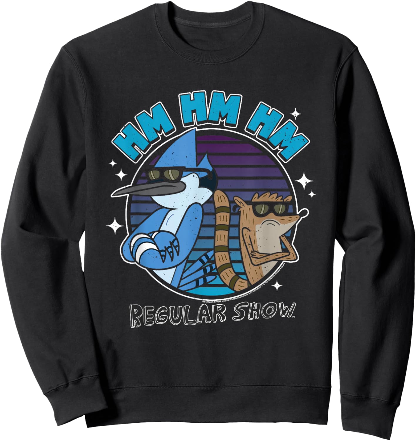 Regular Show Mordecai and Rigby Hm Hm Hm Funny Cartoon Sweatshirt - Sweatshirt | Black
