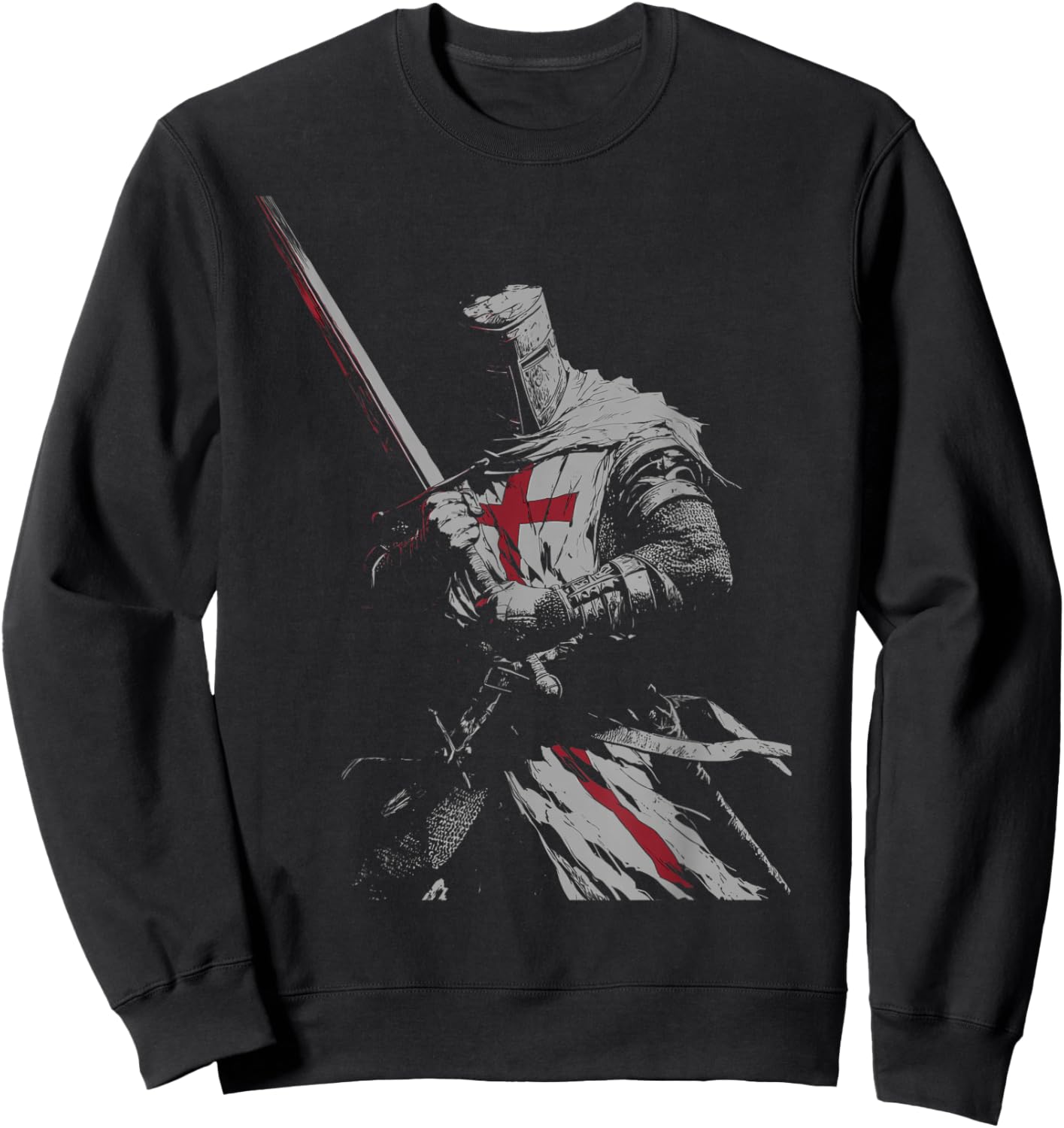 Knight Templar Crusader Warrior Catholic Christian Men Women Sweatshirt - Sweatshirt | Black