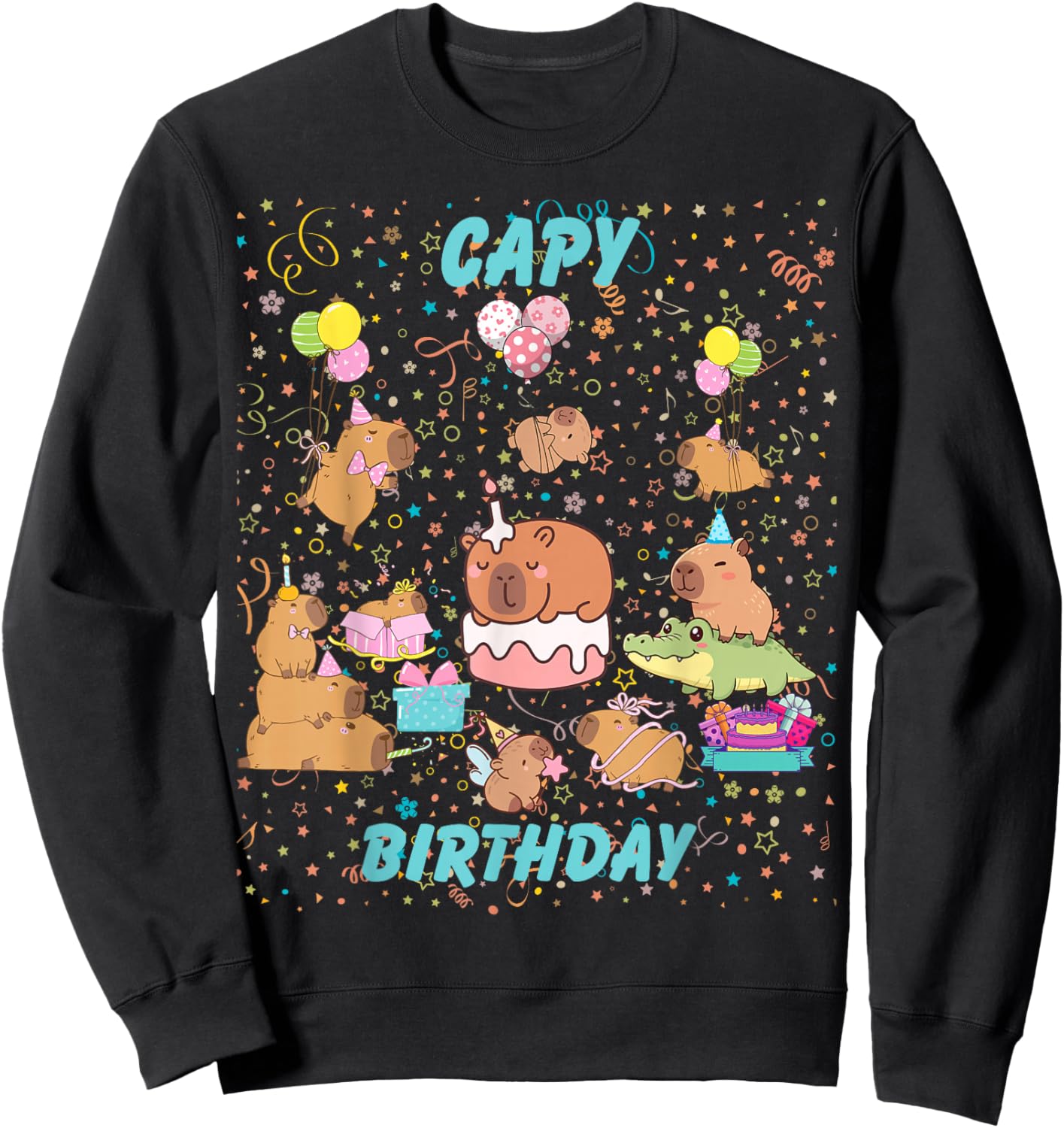 Capy Birthday Sweatshirt - Sweatshirt | Black
