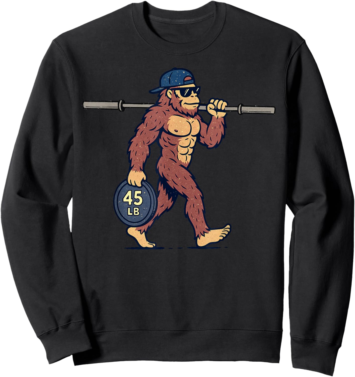Sasquatch Workout Weightlifting Funny Fitness Gym Motivation Sweatshirt - Sweatshirt | Black