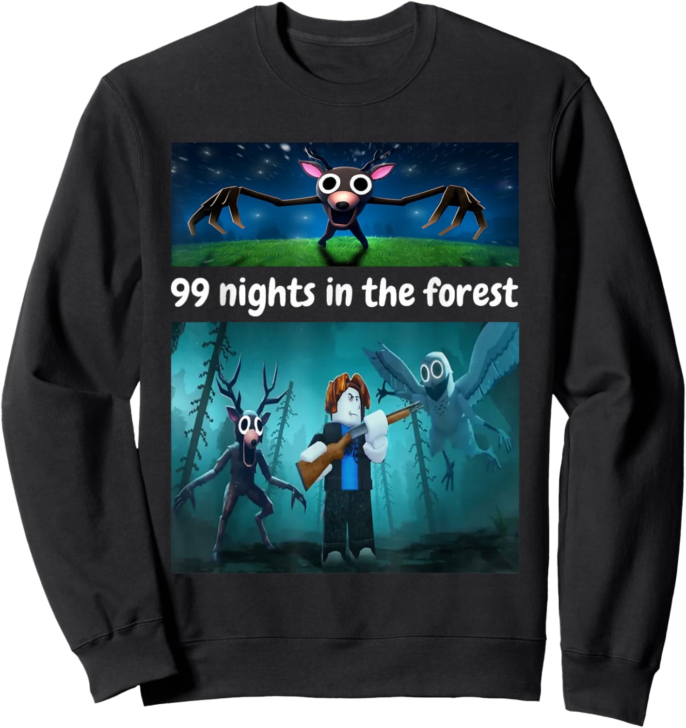 99 Nights in The Forest Birthday Costume for Boys Girls Teen Sweatshirt - Sweatshirt | Black