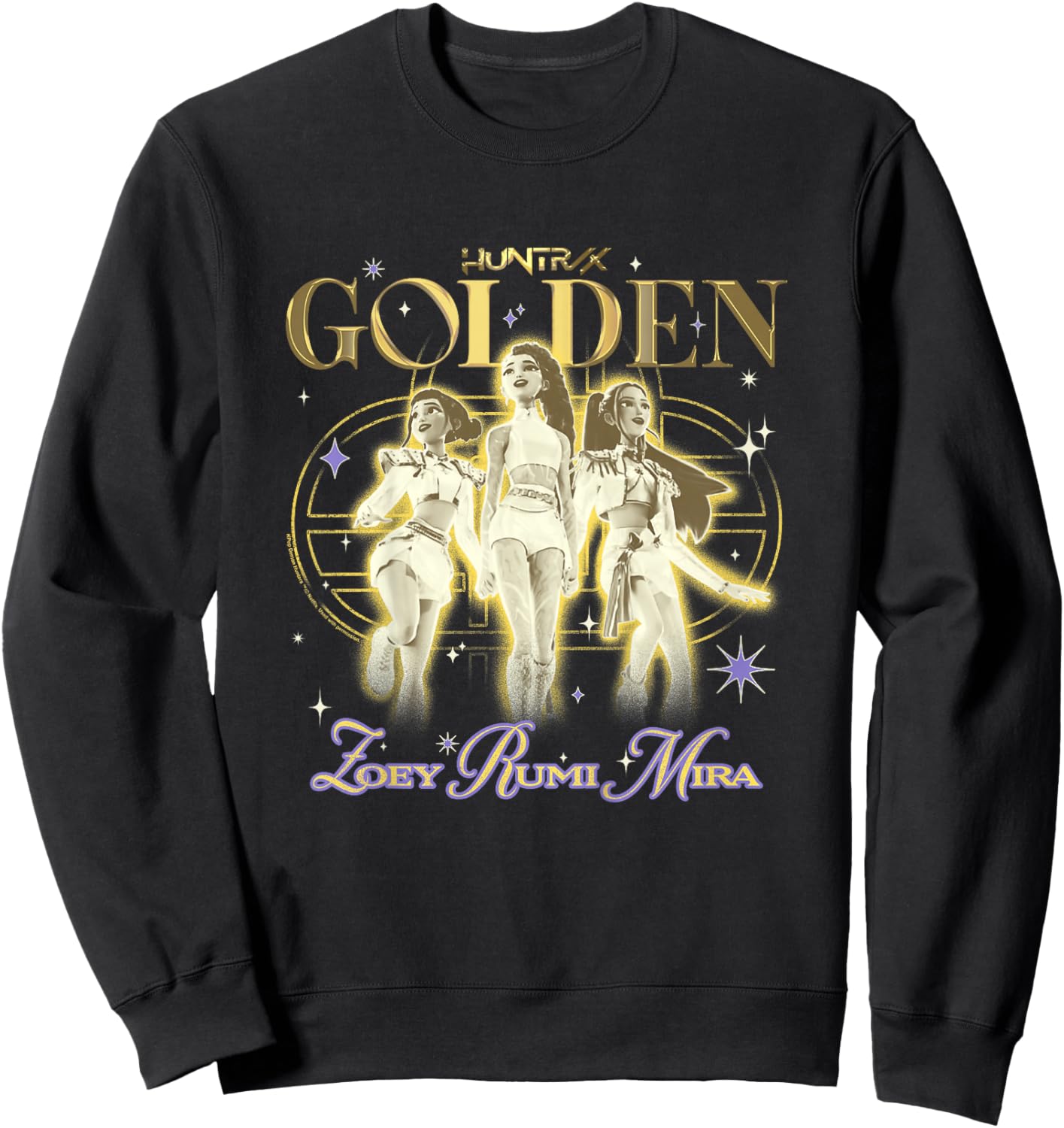 Kpop Demon Hunters Huntrix Golden Zoey Rumi Mira Sweatshirt - Sweatshirt | Black