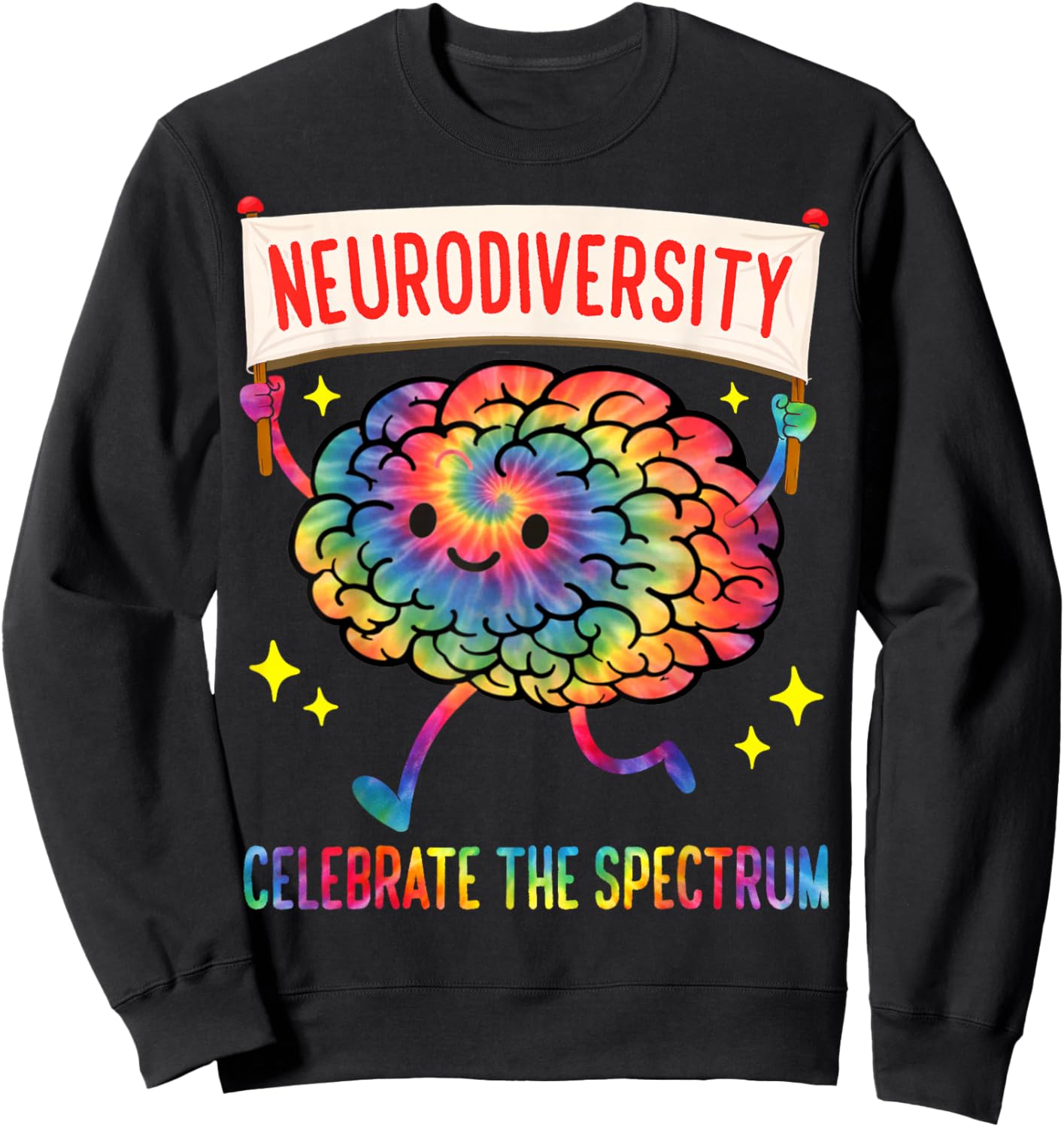Neurodiversity Brain Spectrum Autism Awareness ADHD Men Kids Sweatshirt - Sweatshirt | Black