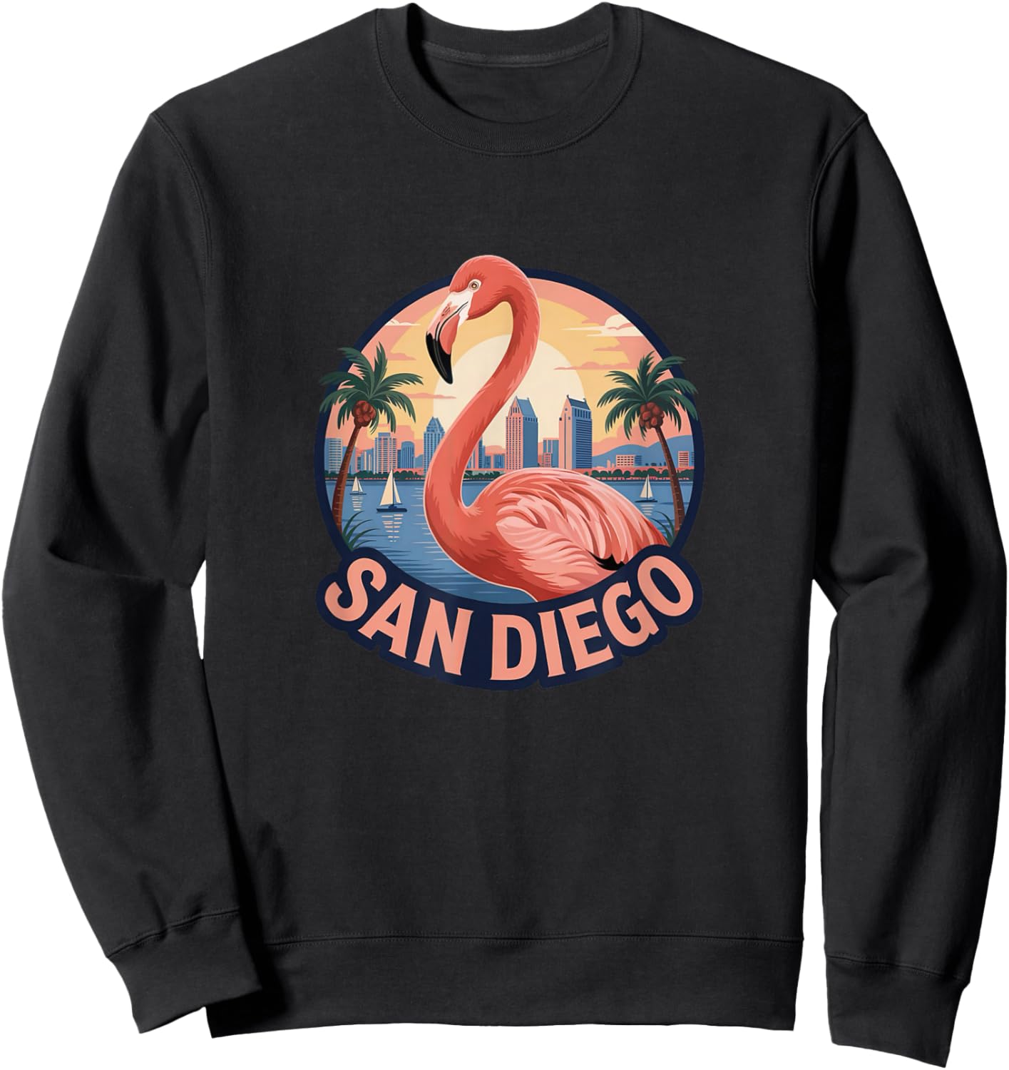 San Diego Flamingo Cute Animal City Zoo My Sweatshirt - Sweatshirt | Black