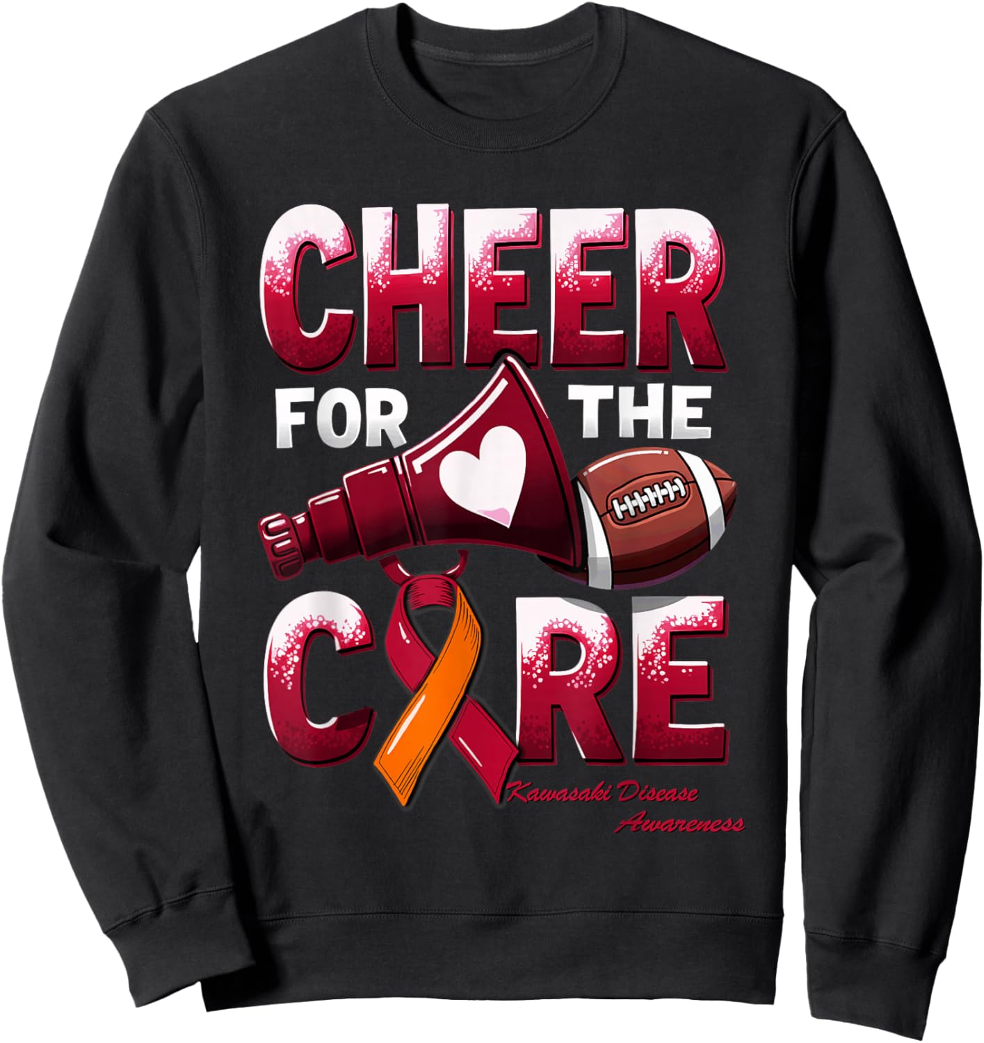 Cheer for Cure Kawasaki Disease Warrior Sweatshirt - Sweatshirt | Black