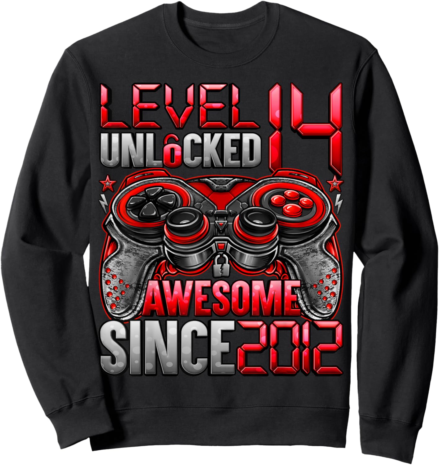 Level 14 Unlocked 14 Year Old Gifts Boys 14th Birthday Boy Sweatshirt - Sweatshirt | Black