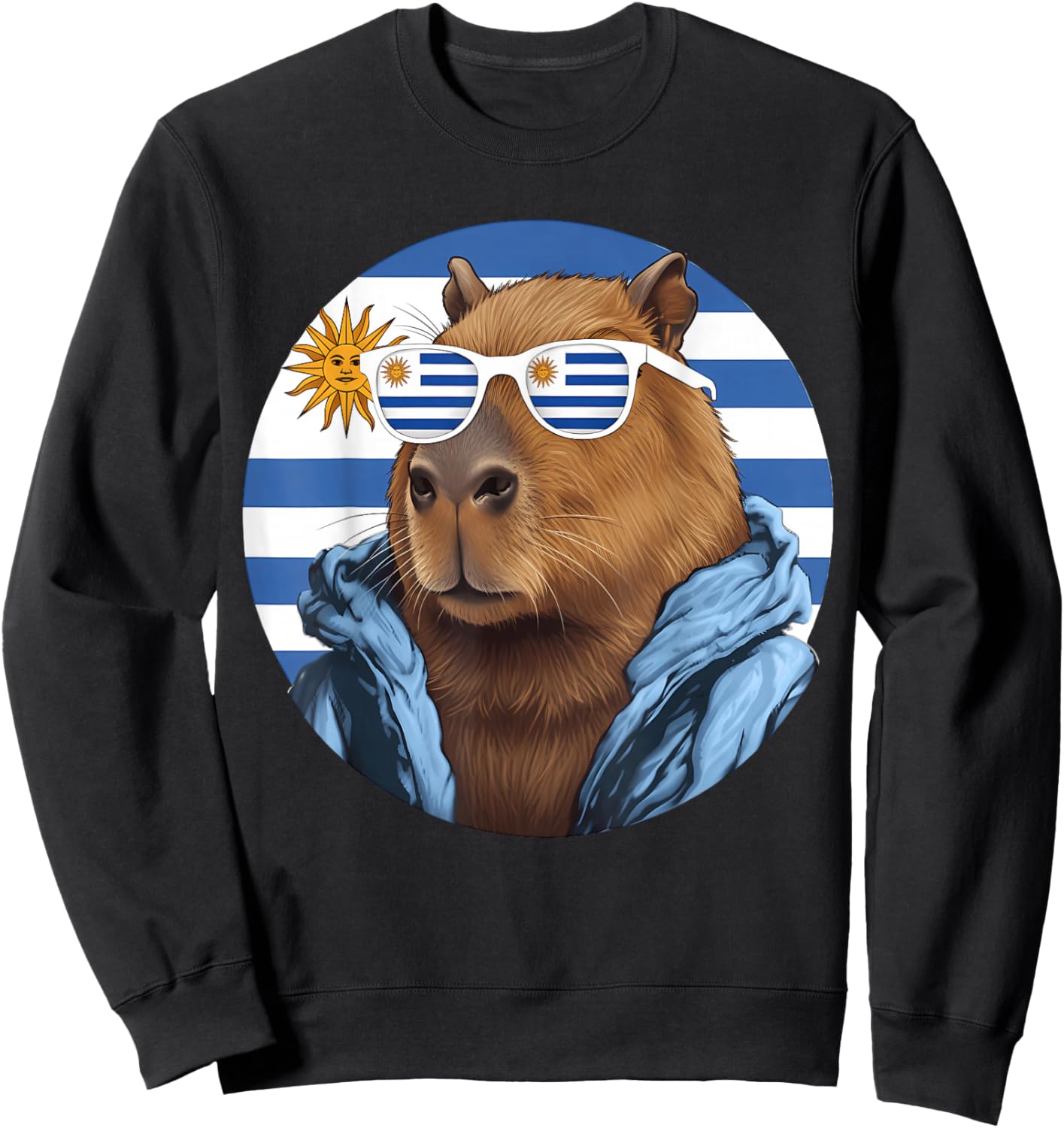 Uruguay Flag Capybara Uruguayan Roots Sweatshirt - Sweatshirt | Black