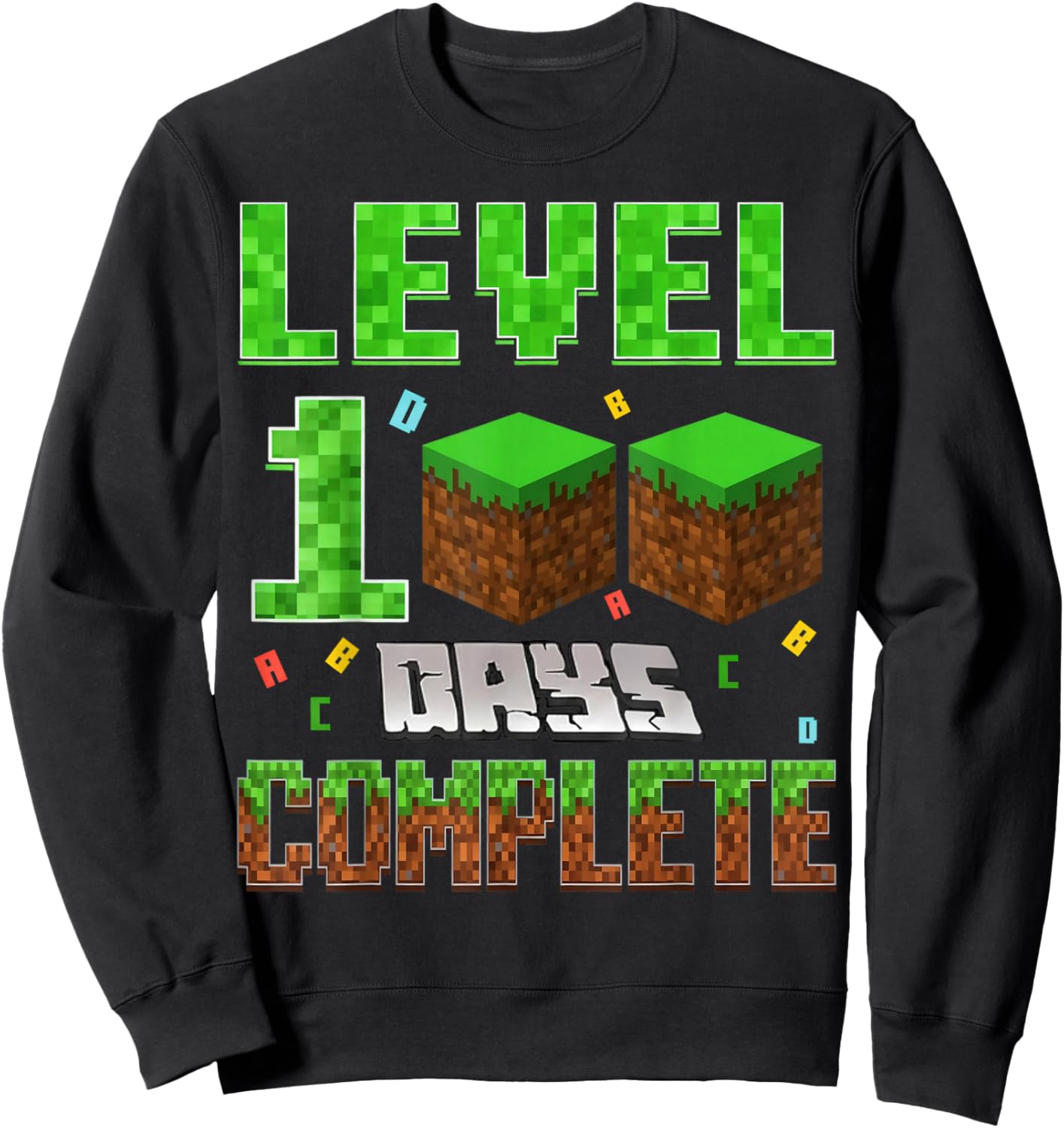 Level 100 Days Complete Video Gamer School Gift Boy Kids Sweatshirt - Sweatshirt | Black
