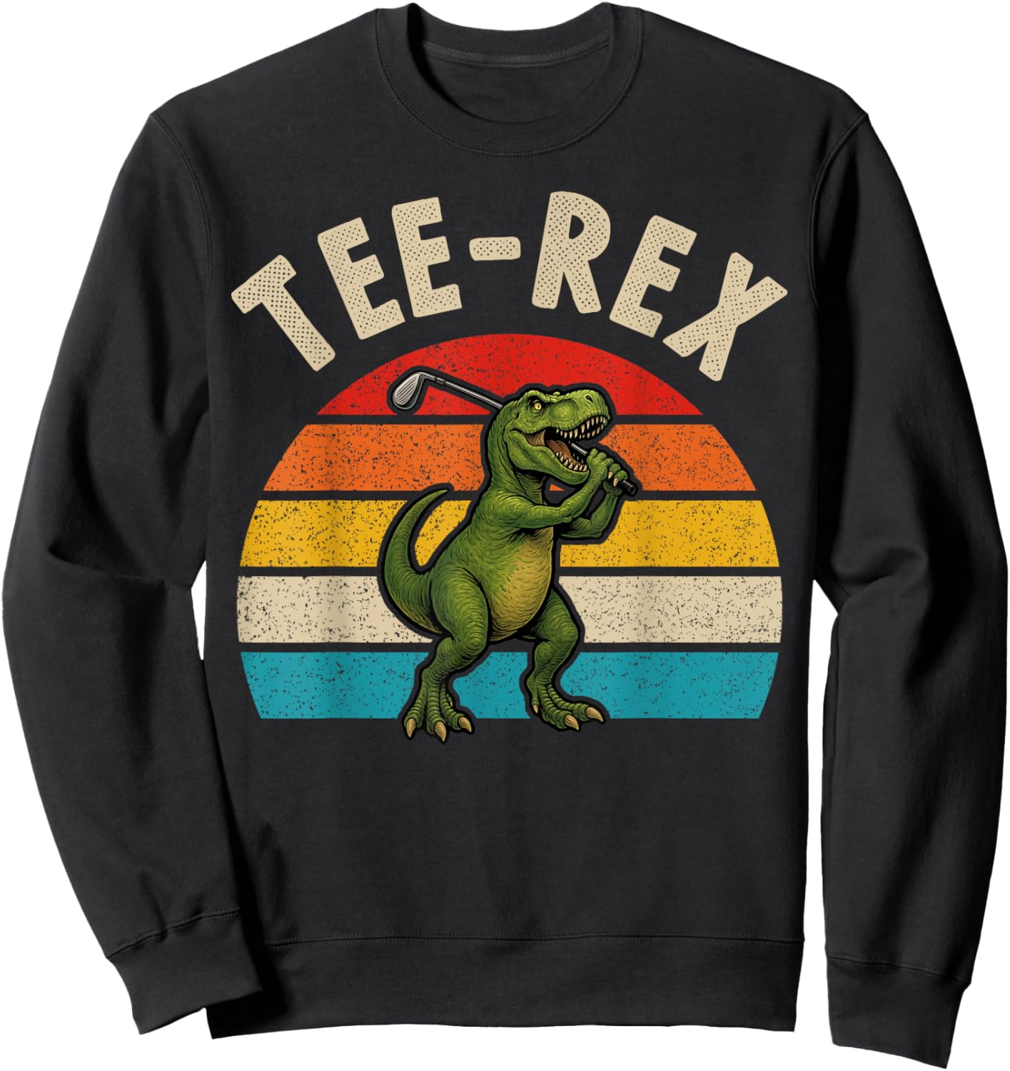 Rex Dinosaur Golfer Meme Sweatshirt - Sweatshirt | Black