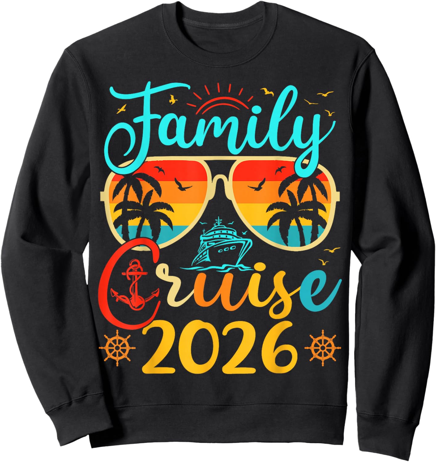 Family Cruise 2026 Summer Vacation Matching Family Cruise Sweatshirt - Sweatshirt | Black