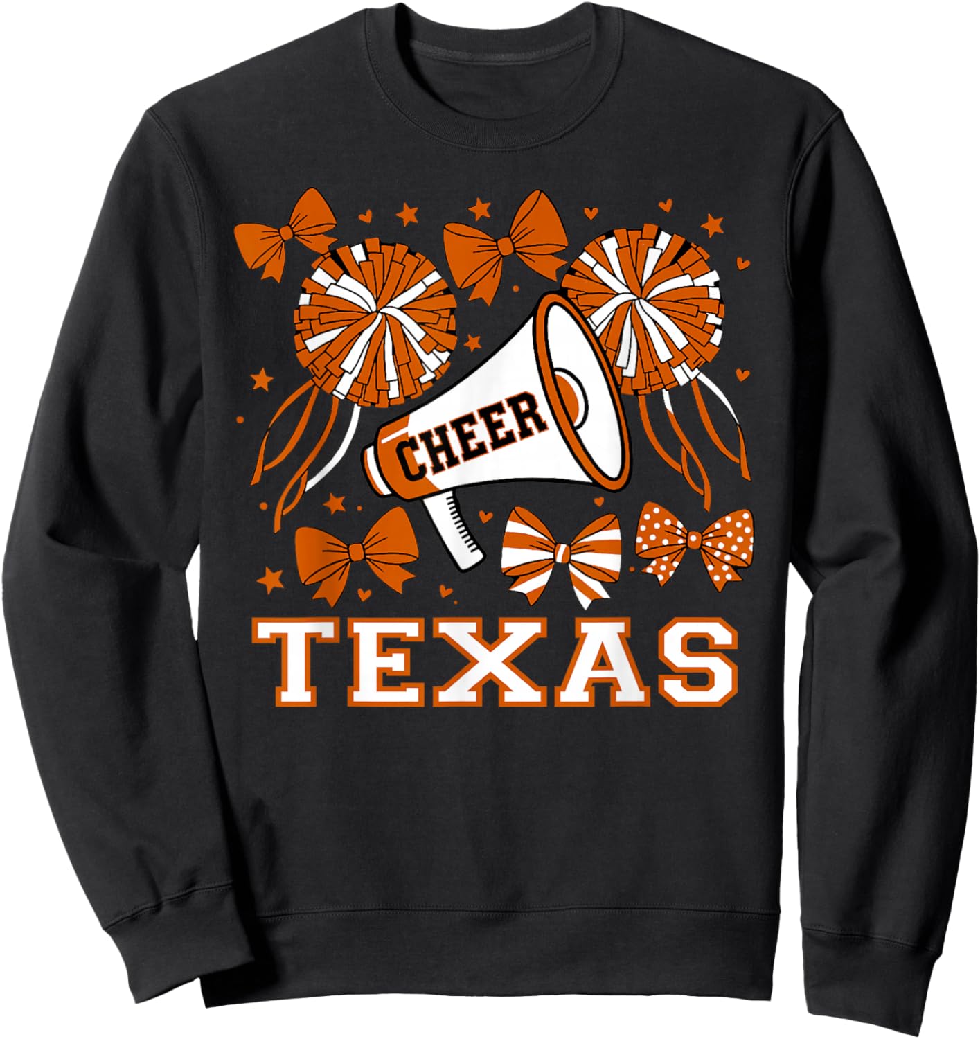 Texas Coquette Cheer Bow Girls Sisters Kids Sweatshirt - Sweatshirt | Black