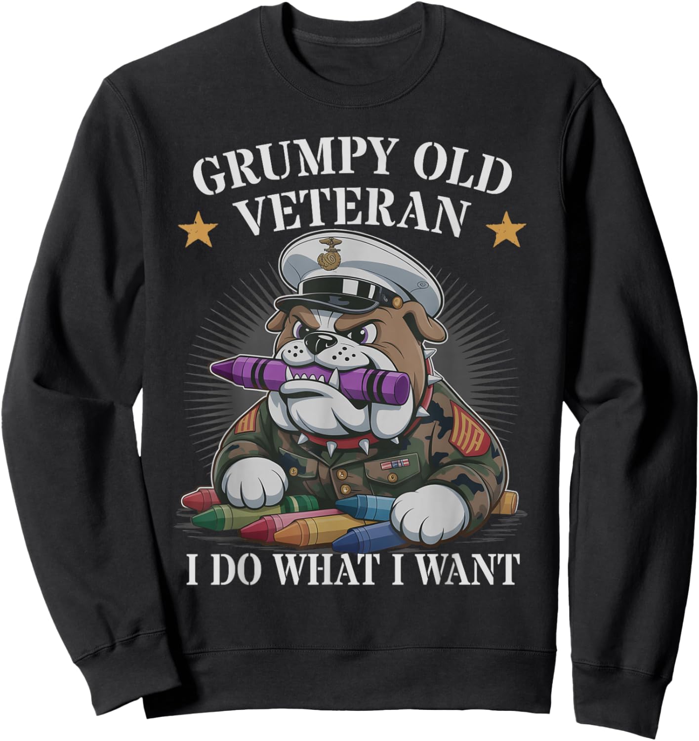 Cute Grumpy Old Veteran I DO What Want Squad Military Corps Sweatshirt - Sweatshirt | Black