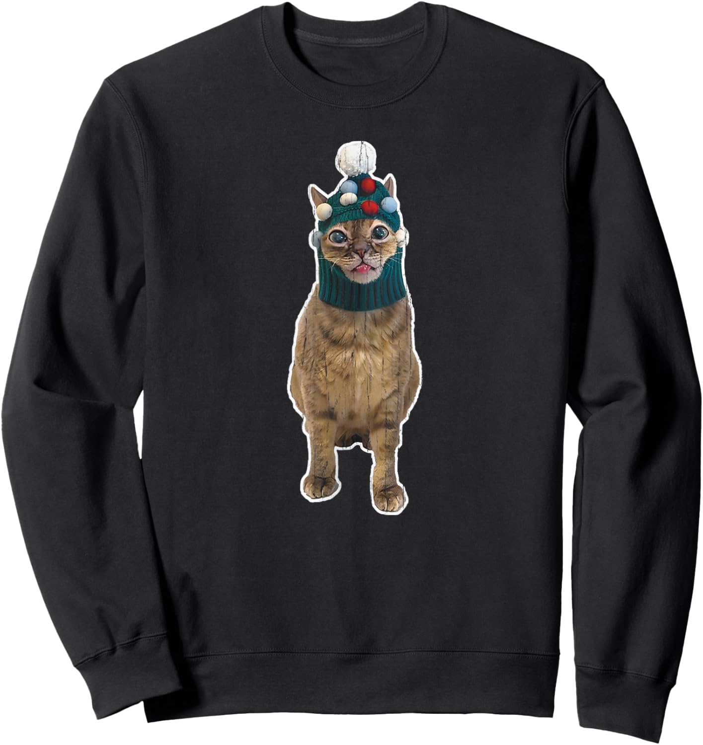 Gumbus Tree, Christmas Cat Sweatshirt - Sweatshirt | Black