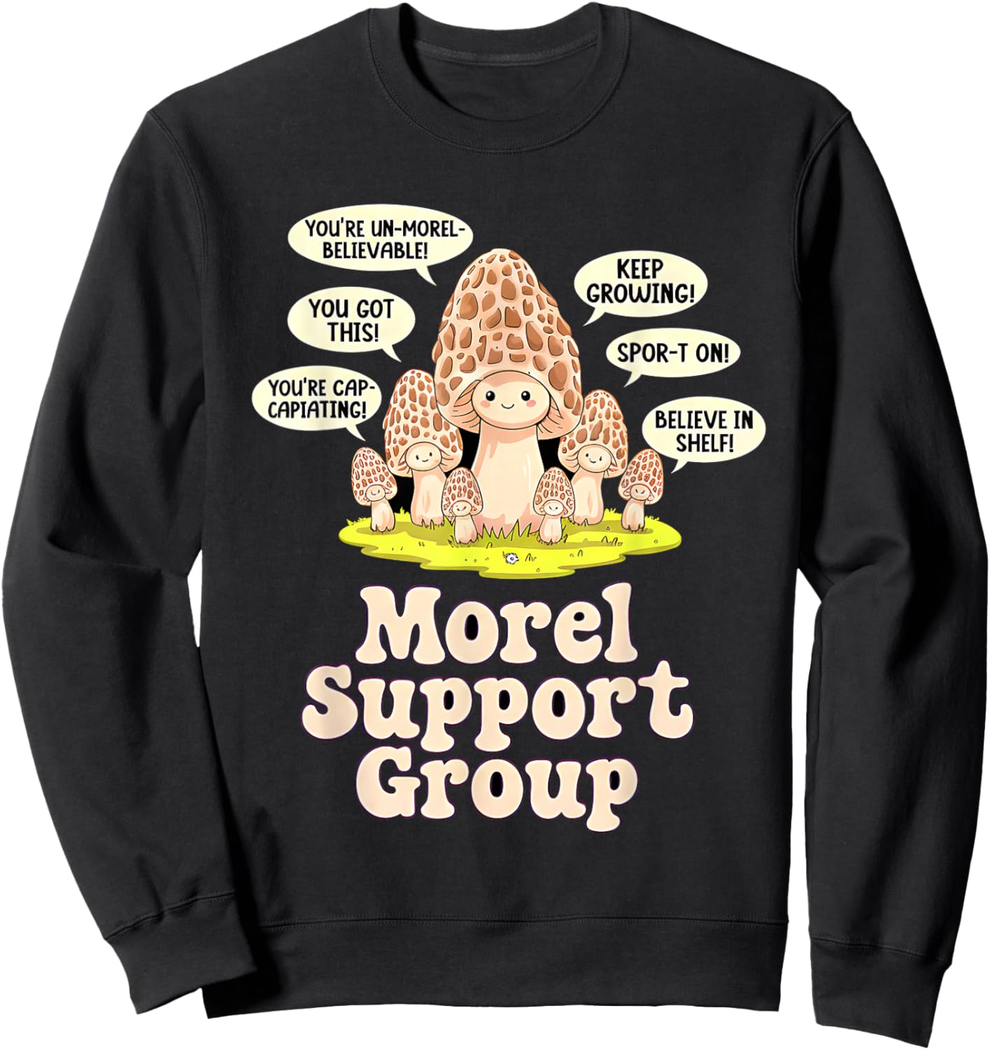 Morel Mushroom Hunting Funny Sweatshirt - Sweatshirt | Black