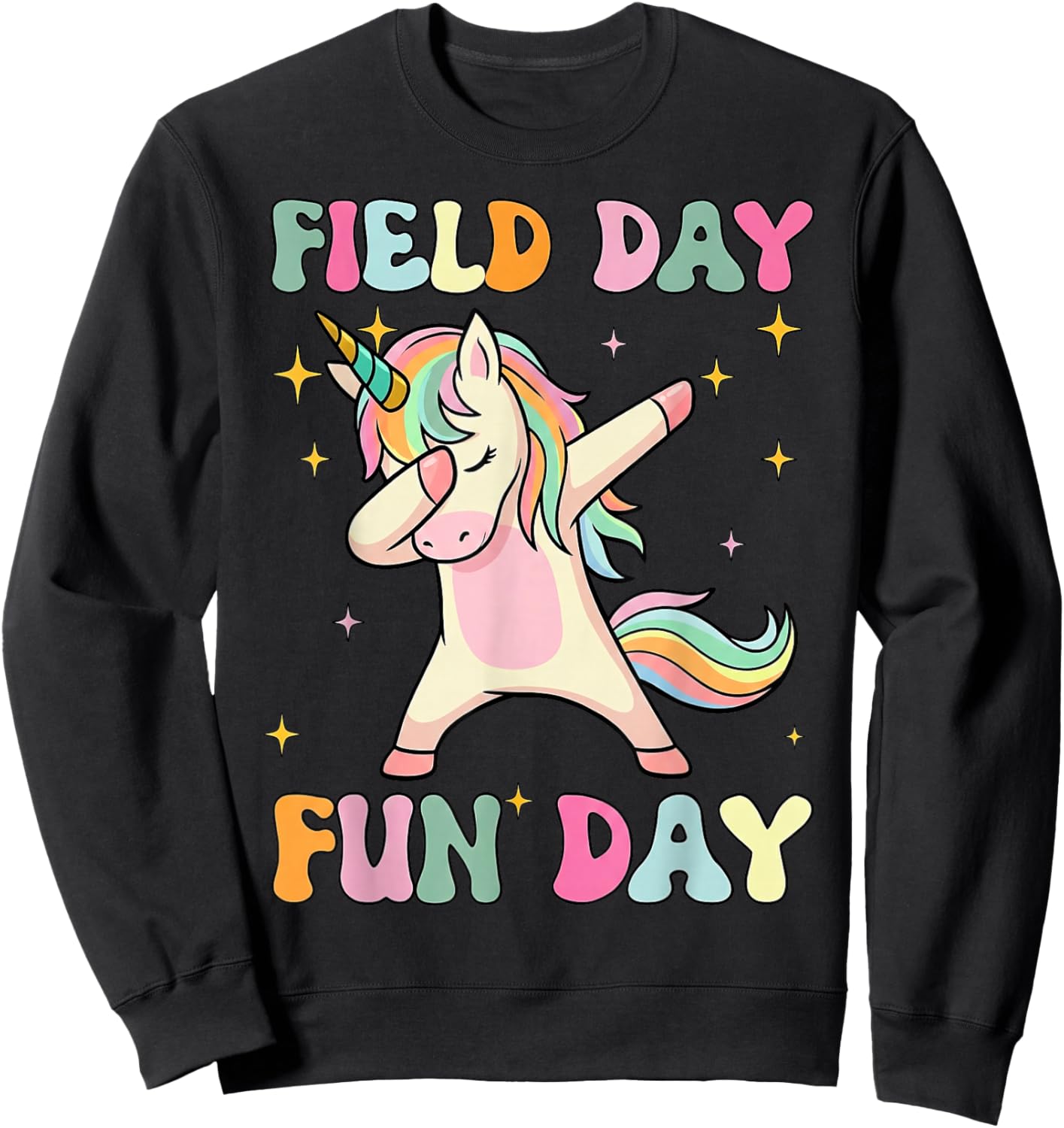 Field Day Fun Day Dabbing Unicorn Field Day 2026 Sweatshirt - Sweatshirt | Black