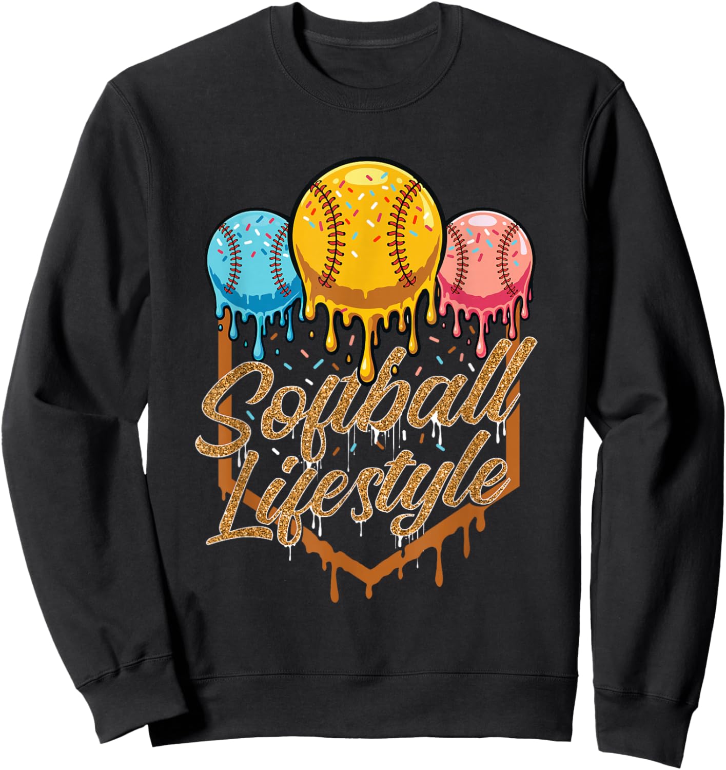 Softball Lifestyle - Softball Lover Softballer Sweatshirt - Sweatshirt | Black