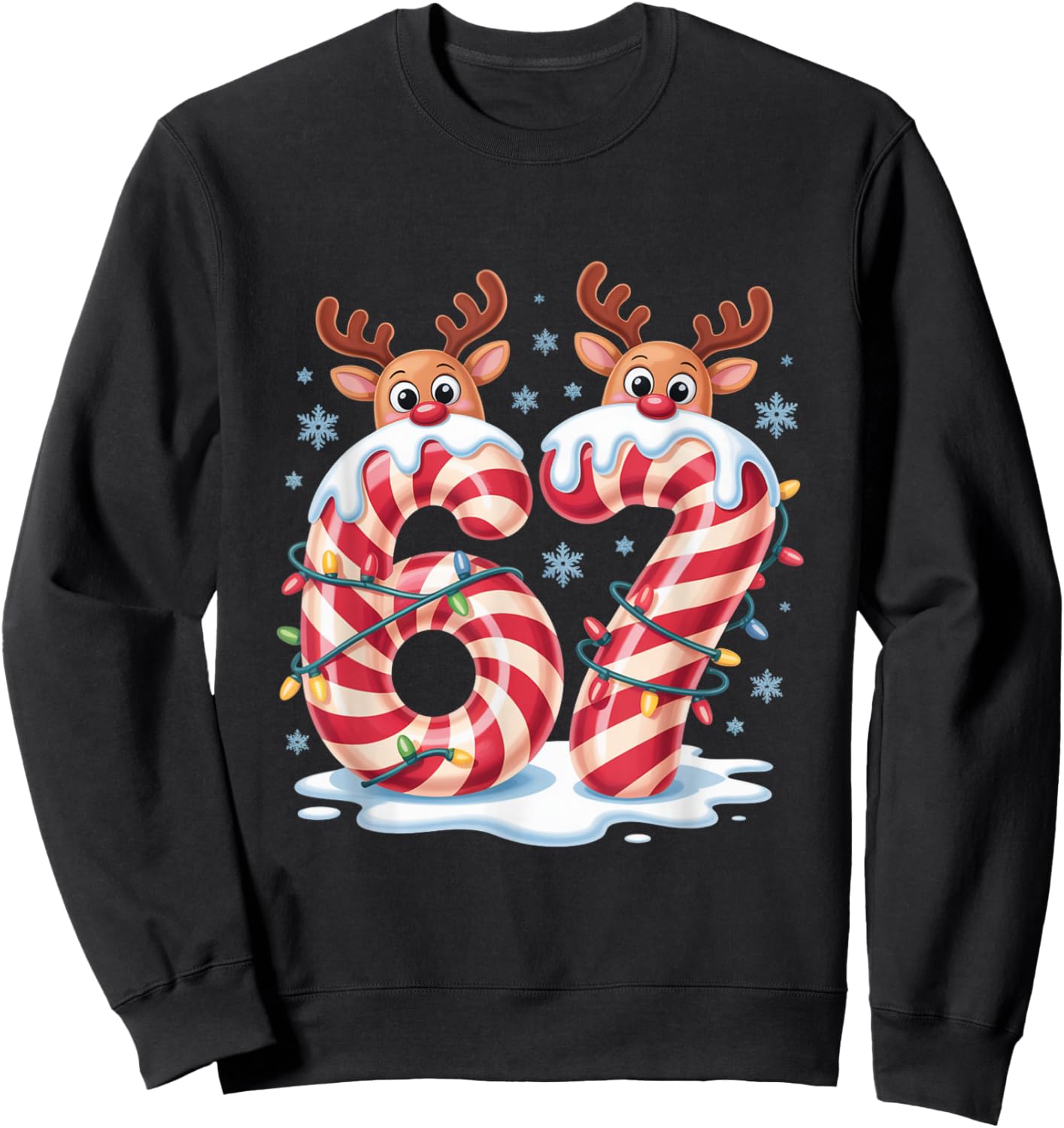 Christmas 67 Funny Xmas Six Seven Ugly Sweater 6-7 Sweatshirt - Sweatshirt | Black