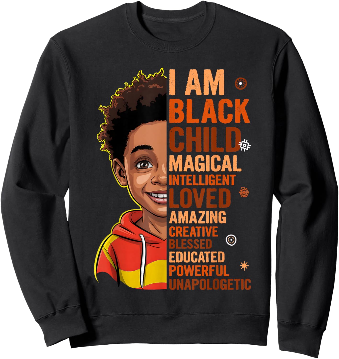 I Am Black History Month African American Kids Boys Teens Sweatshirt - Sweatshirt | Black