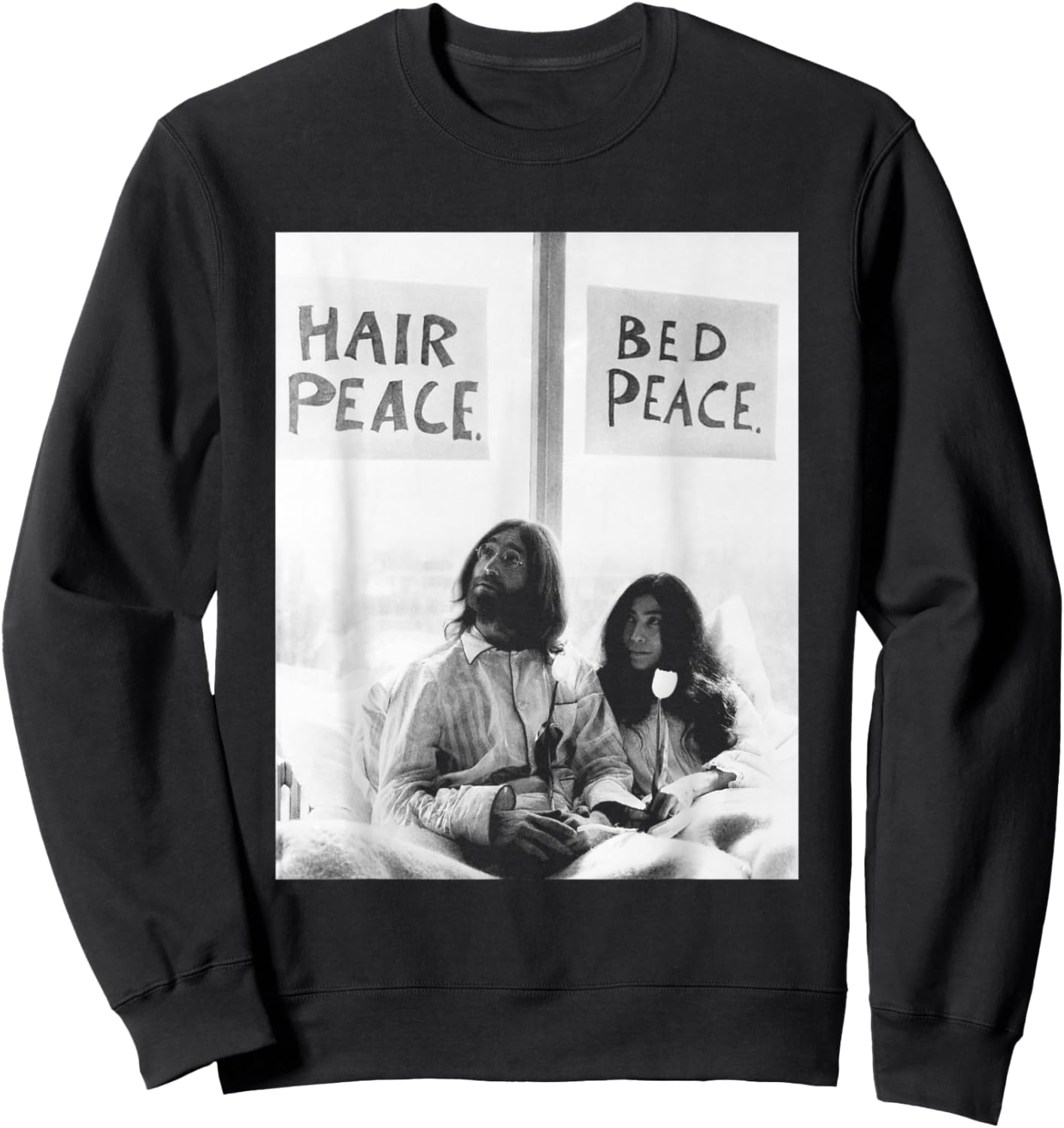 John Lennon Yoko ONO Anti-War Bed-in 1969 The Beatles Sweatshirt - Sweatshirt | Black
